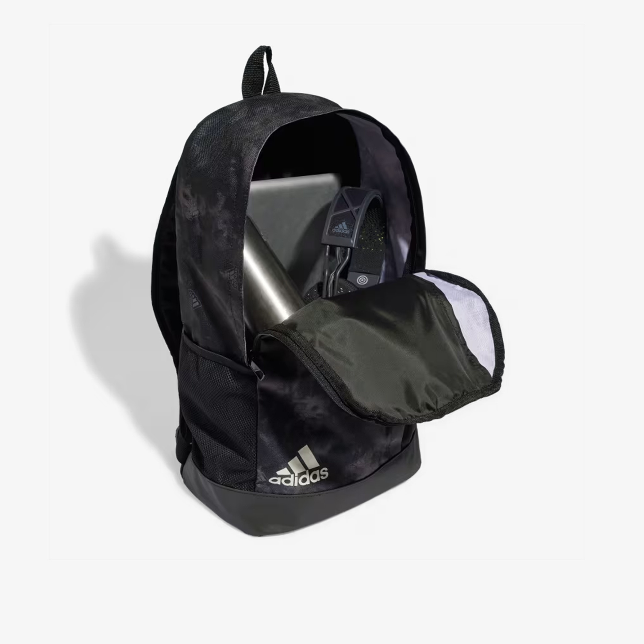 Buy Adidas Logo Print Backpack with Adjustable Shoulder Straps and Zip Closure Splash UAE