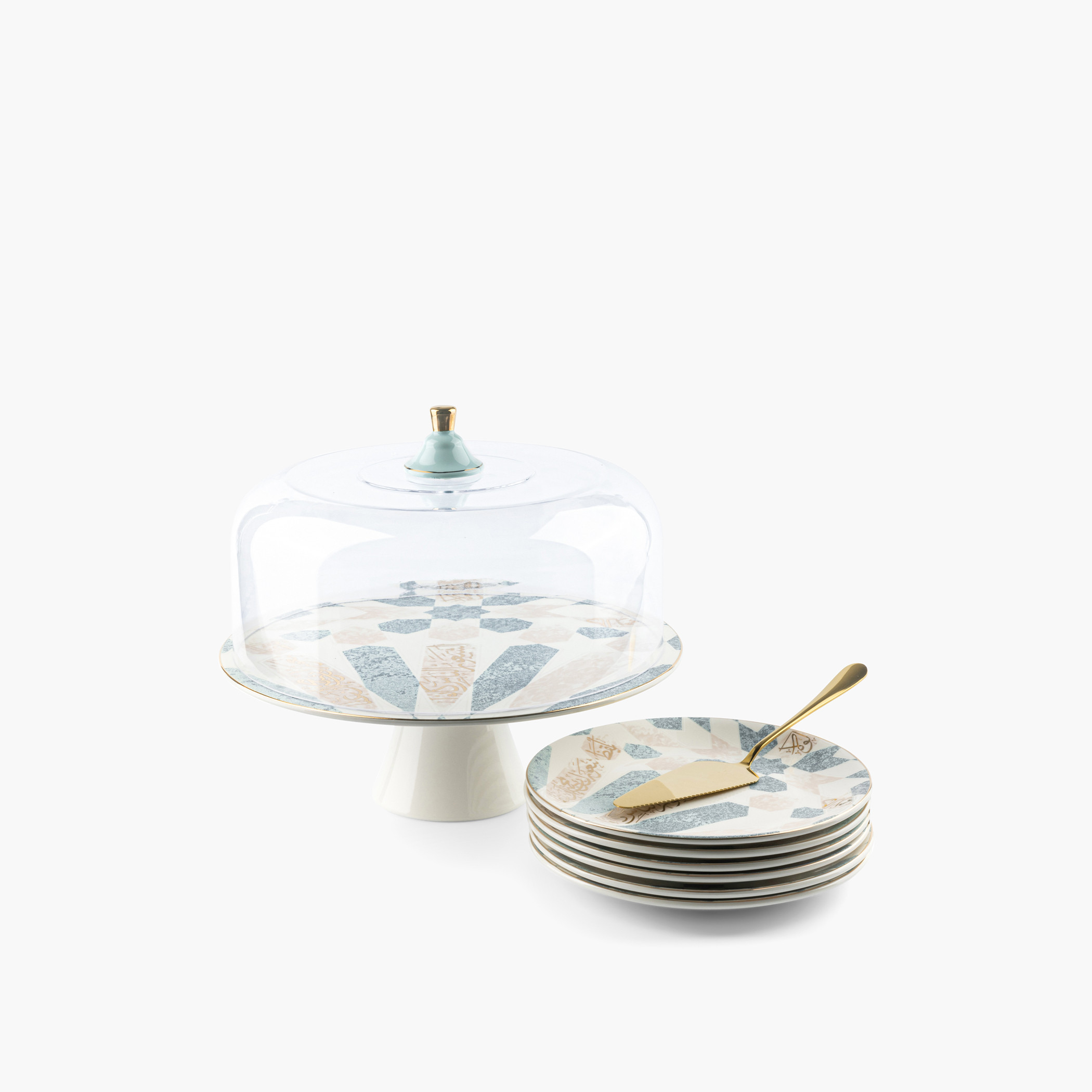 Otantik Amal 8-Piece Cake Serving Set-household-dining-serveware-cakestands-image-2