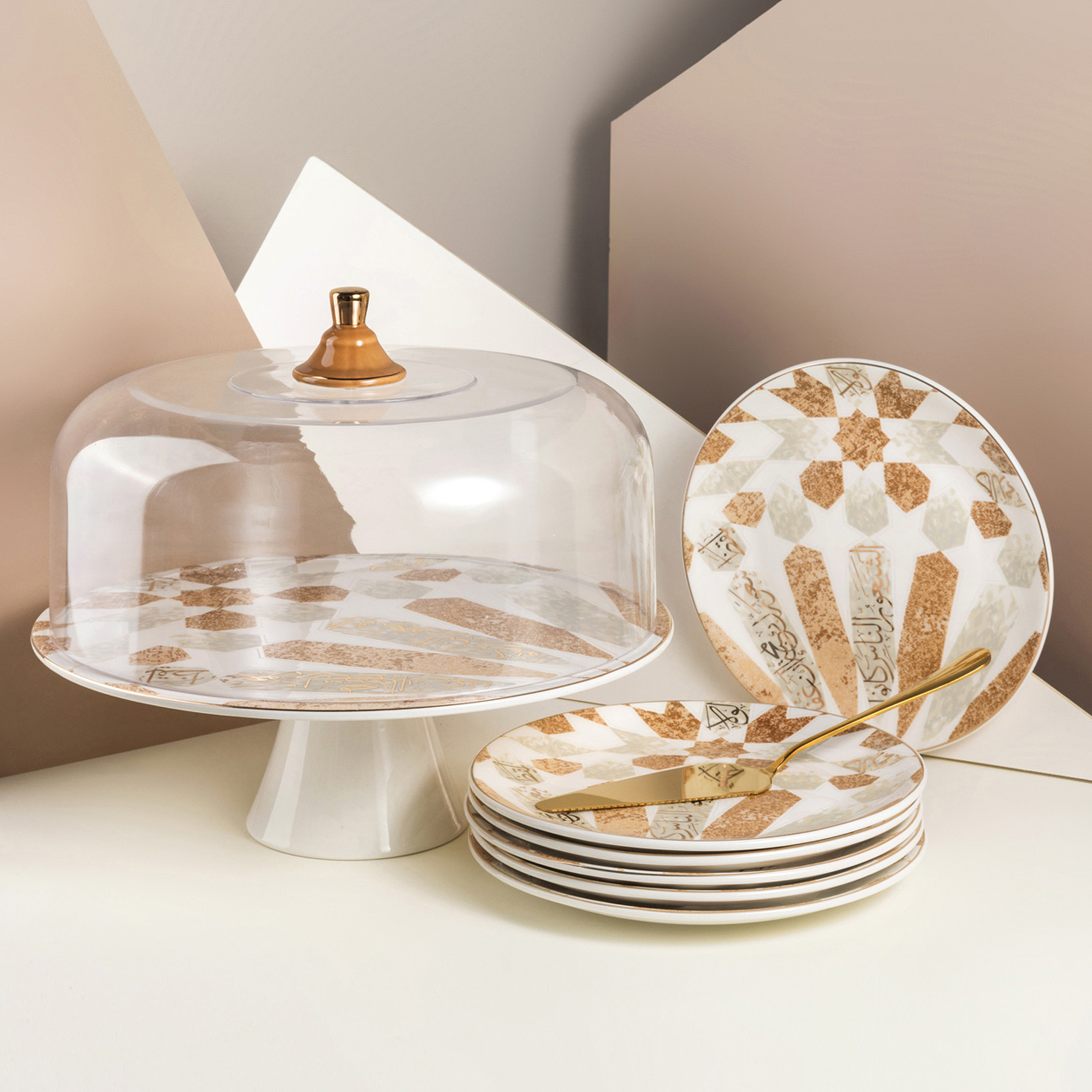Otantik Amal 8-Piece Cake Serving Set-household-dining-serveware-cakestands-image-1
