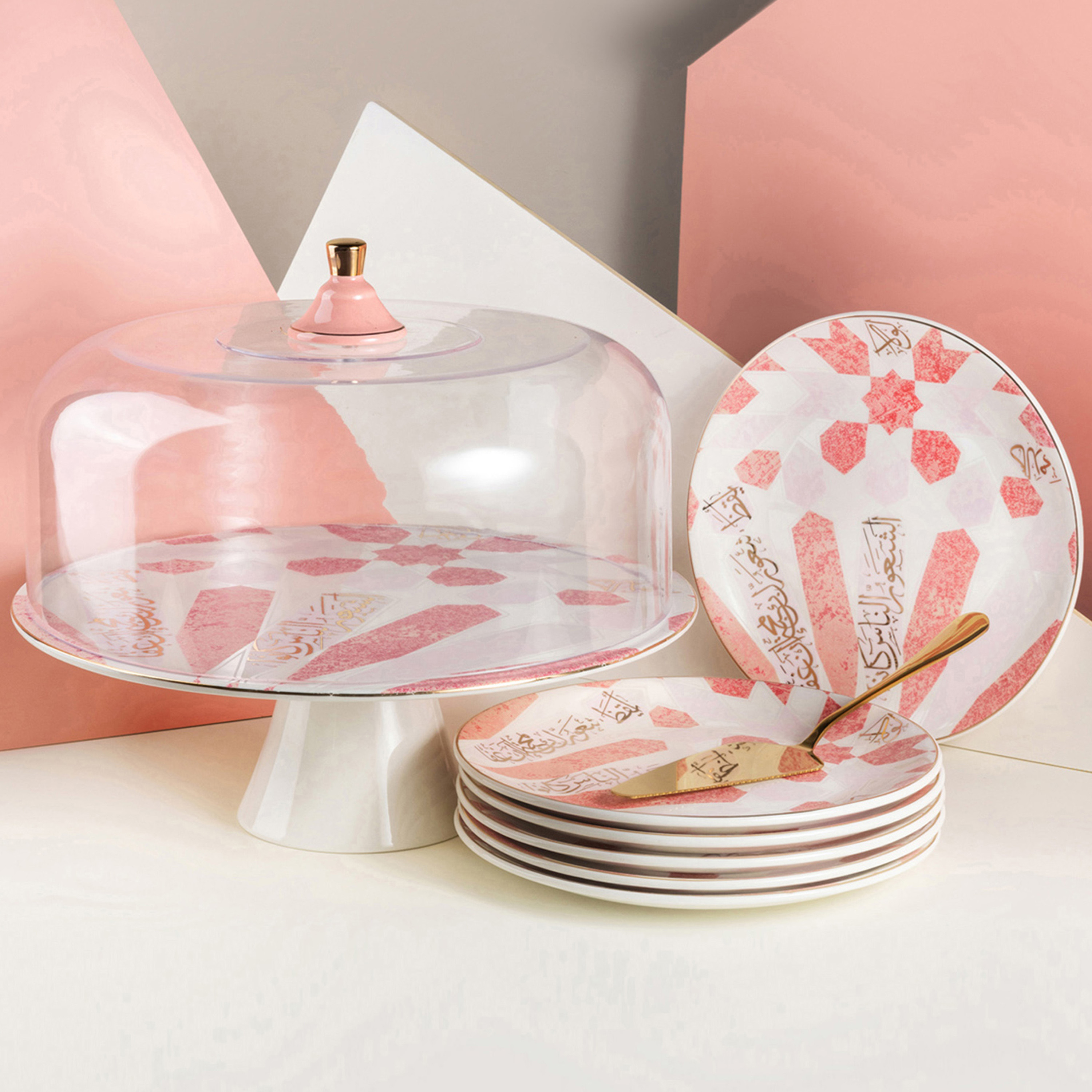 Otantik Amal 8-Piece Cake Serving Set-household-dining-serveware-cakestands-image-1