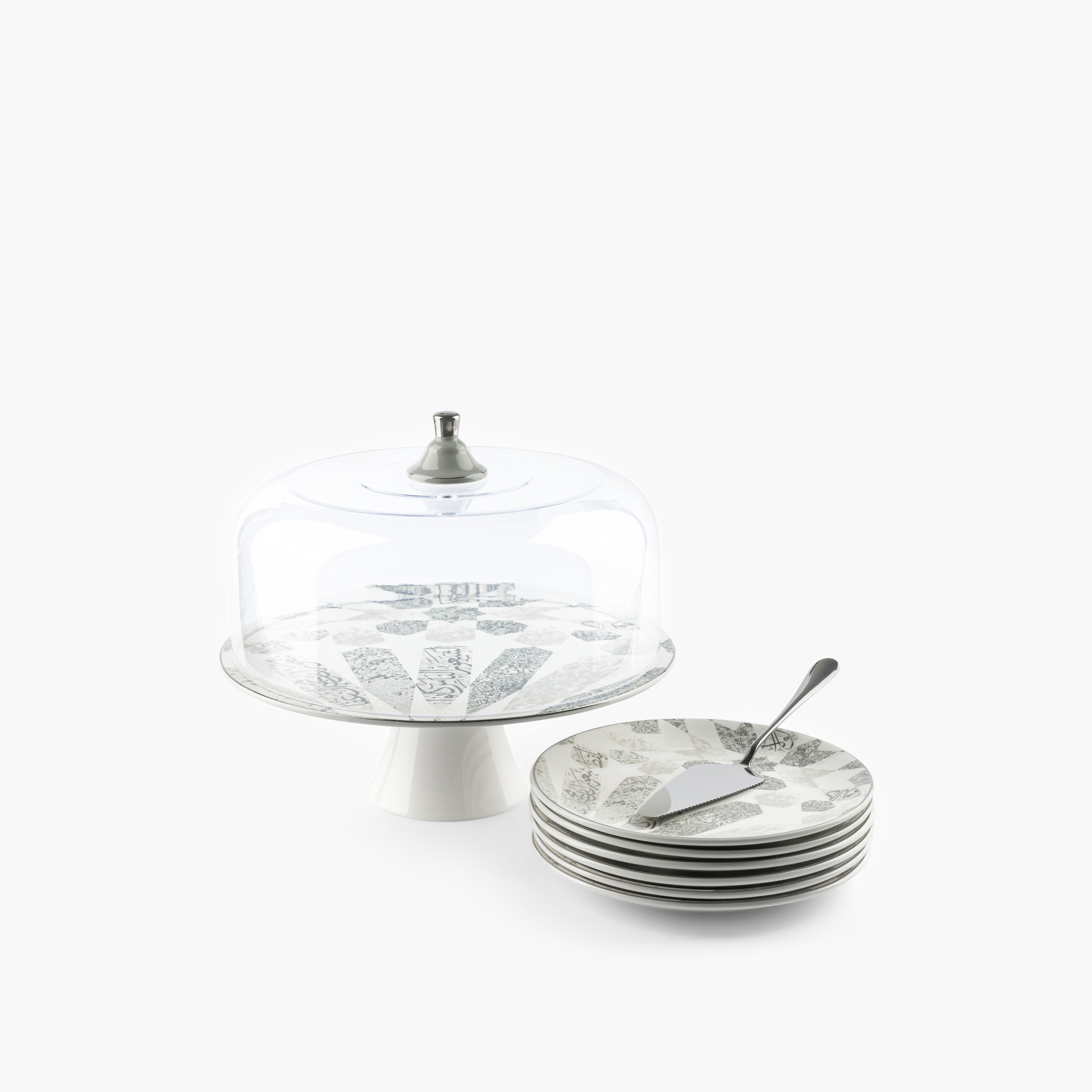 Otantik Amal Printed 8-Piece Porcelain Cake Set-household-dining-serveware-cakestands-image-2