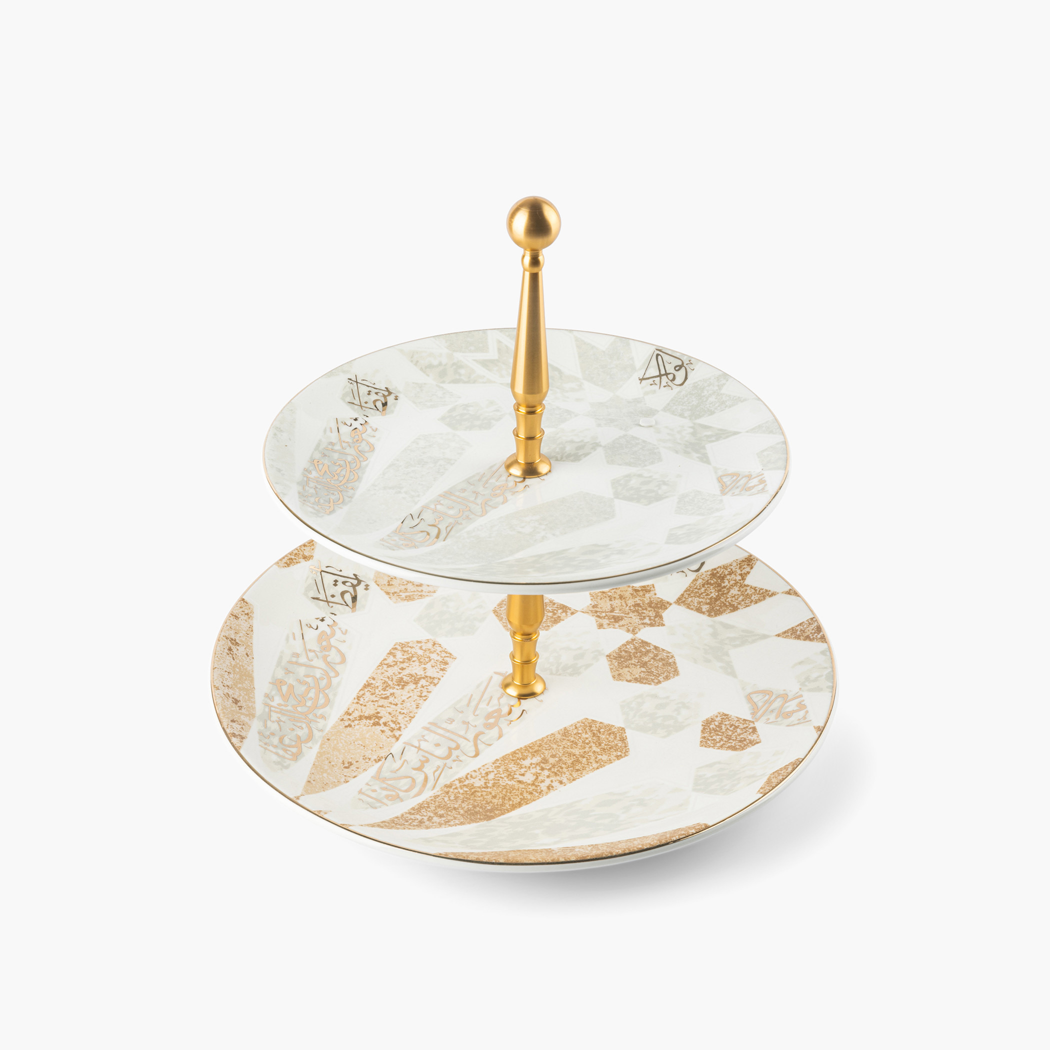 Otantik Amal Printed 2-Tier Porcelain Cake Stand-household-dining-serveware-cakestands-image-2