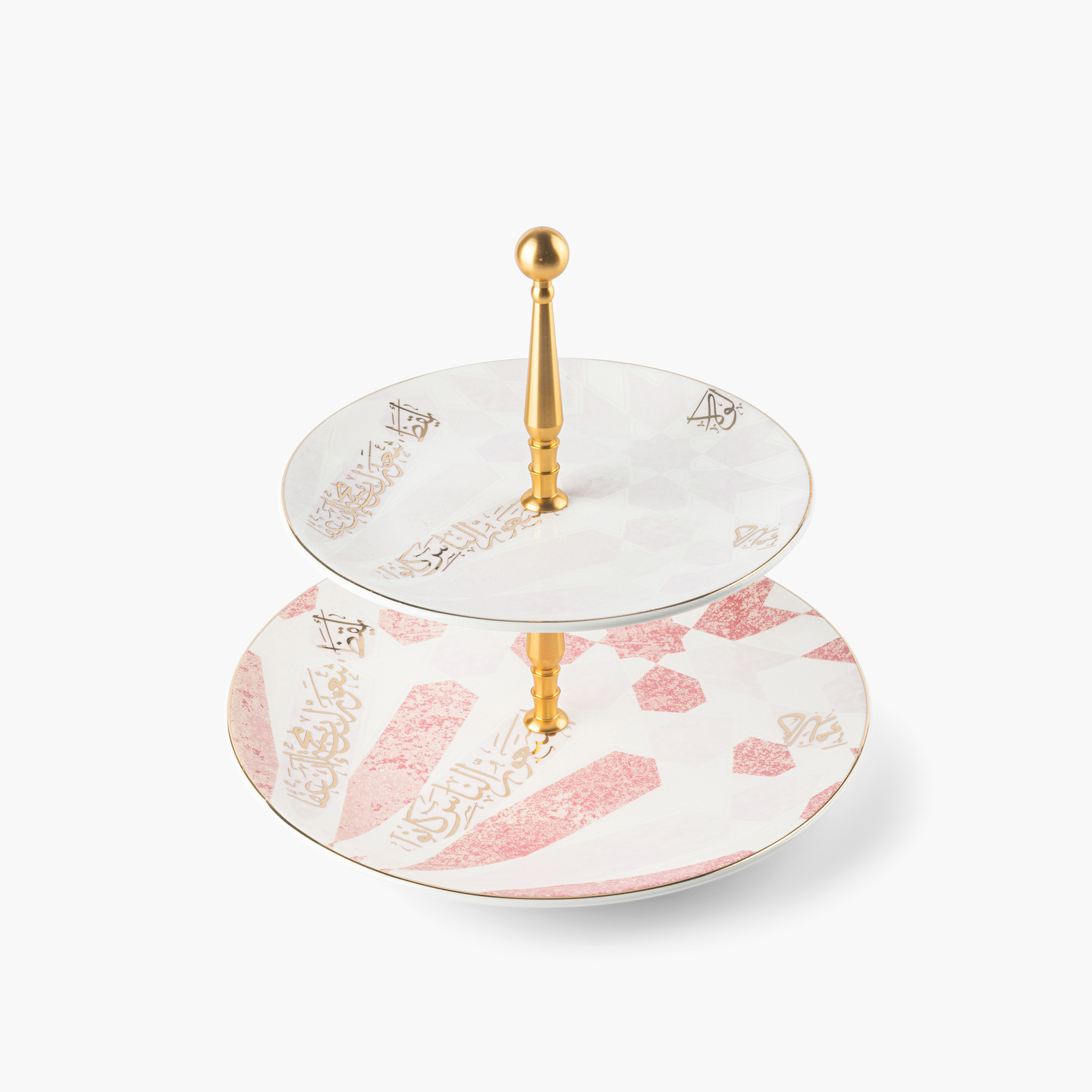Otantik Amal Printed 2-Tier Porcelain Cake Stand-household-dining-serveware-cakestands-image-2