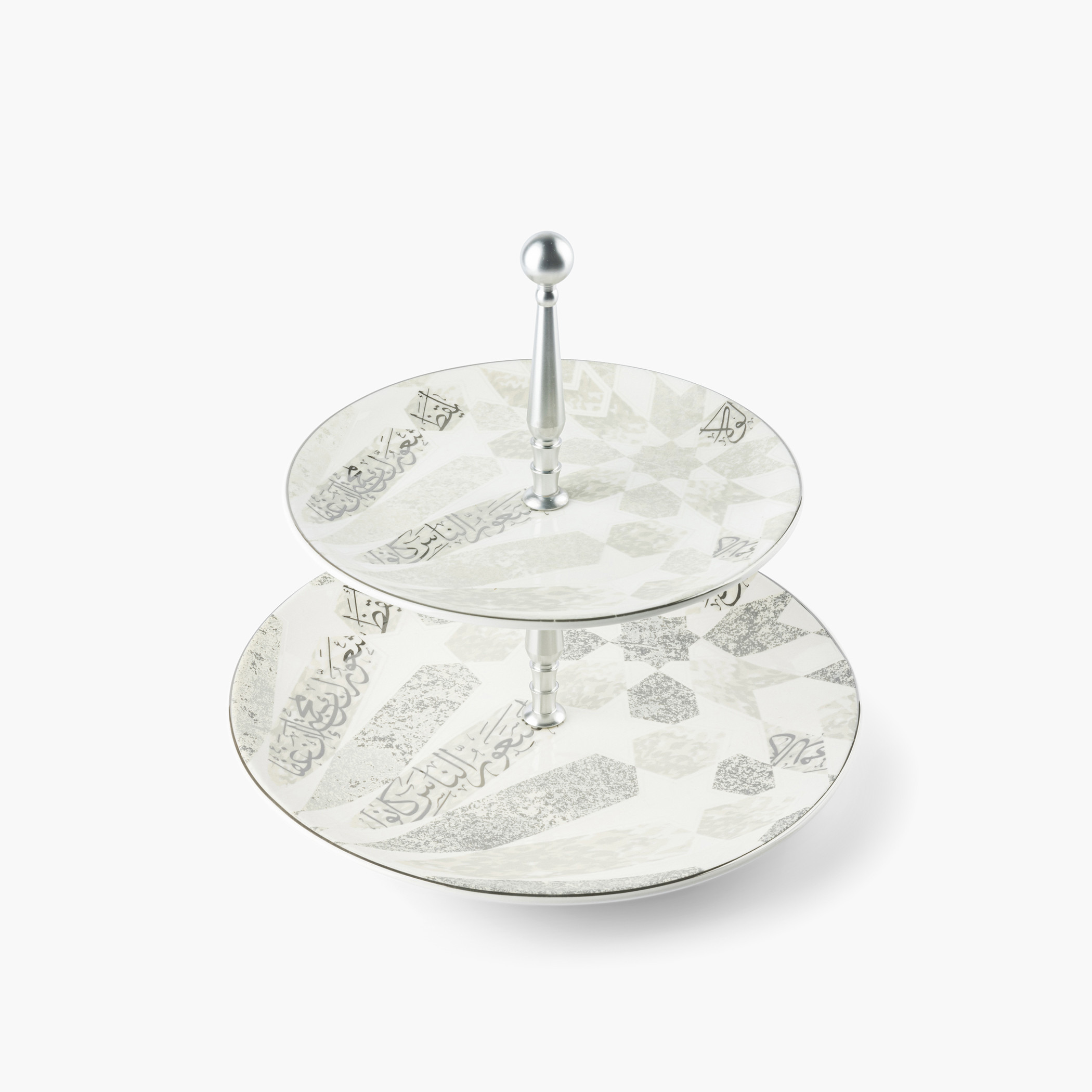 Otantik Amal Printed 2-Tier Porcelain Cake Stand-household-dining-serveware-cakestands-image-2
