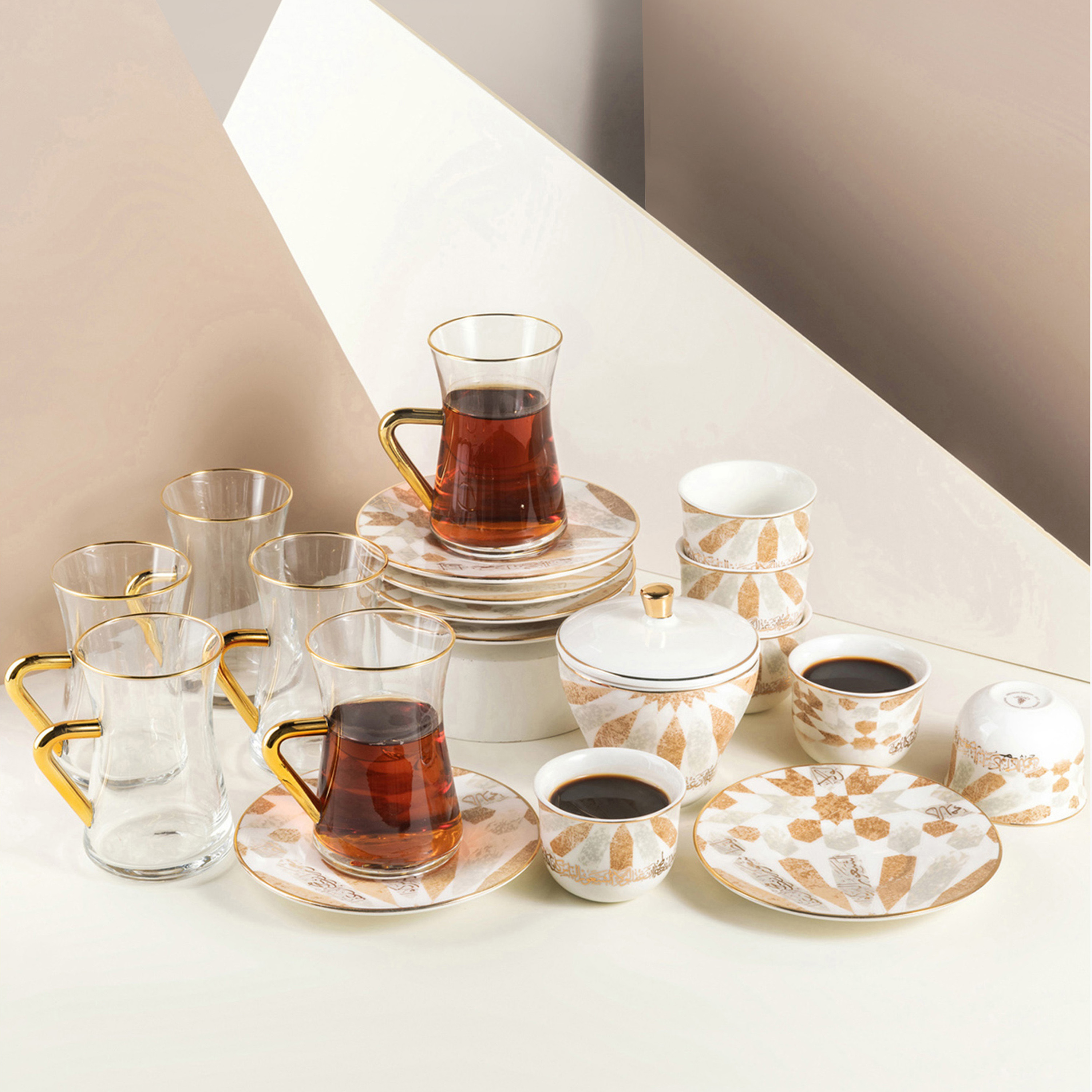 Otantik Amal 19-Piece Printed Porcelain Tea and Coffee Set-household-dining-teaandcoffee-teaandcoffeesets-image-1