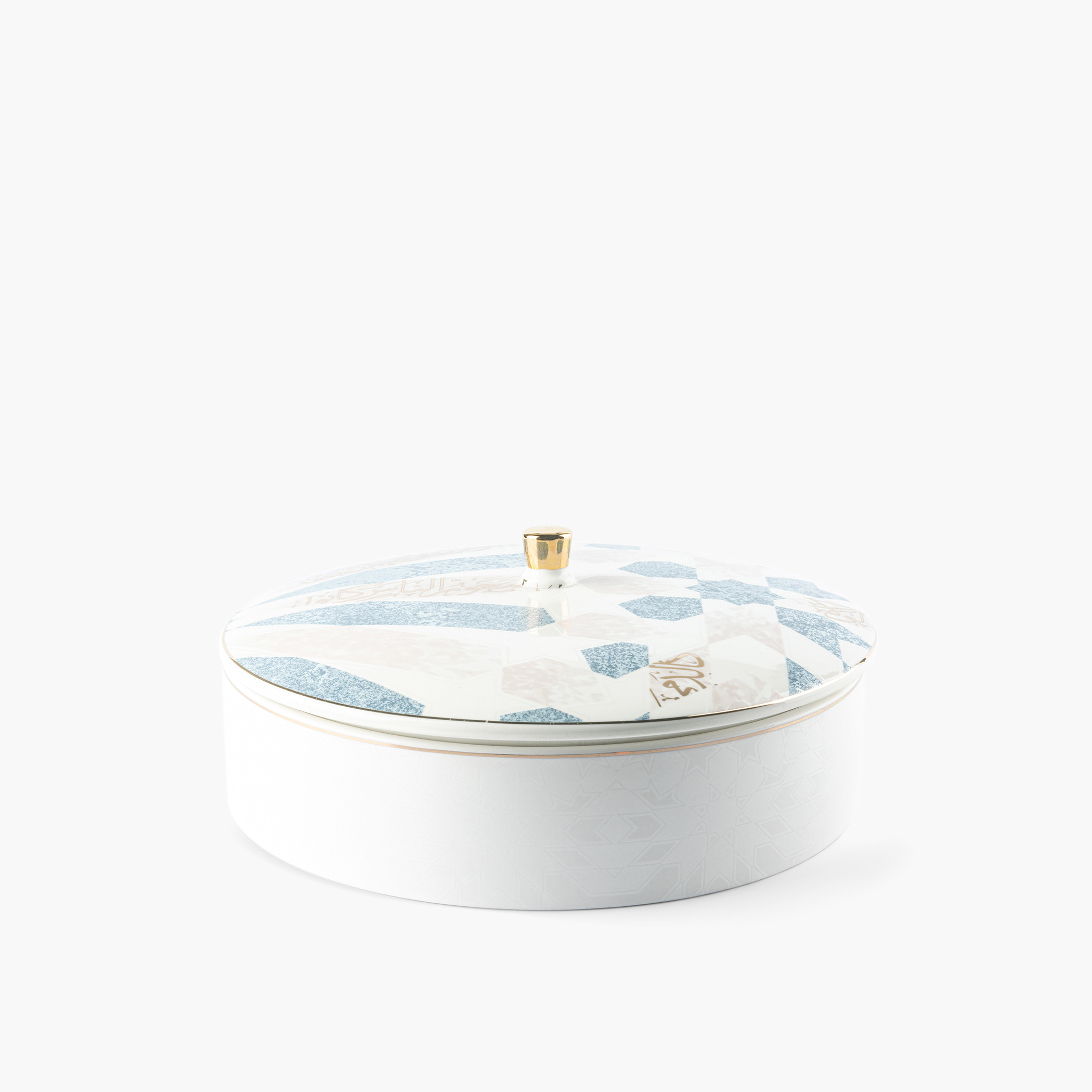 Otantik Amal Printed Porcelain Jar with Lid - 25 cm-household-dining-dinnerware-bowls-image-2