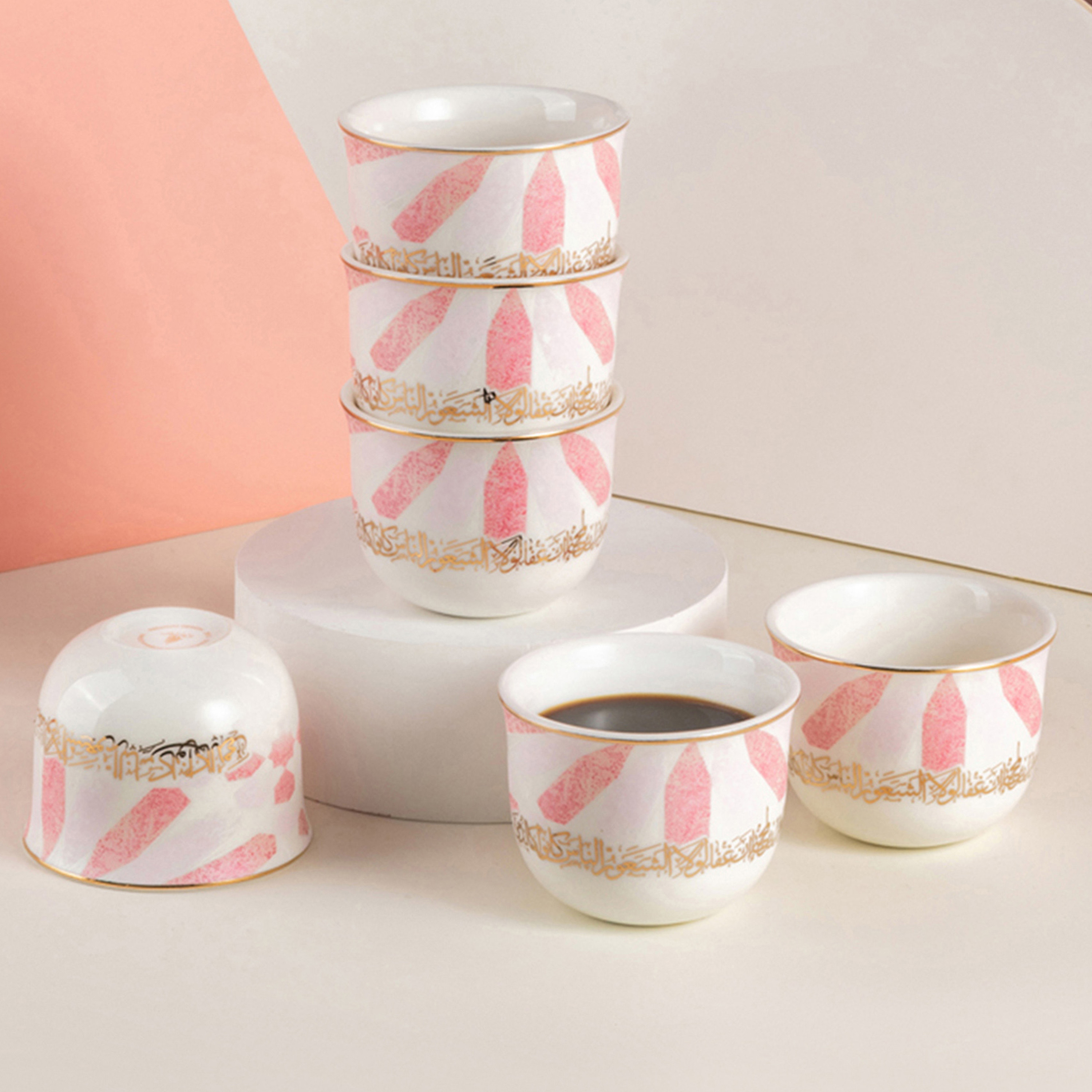 Otantik Amal Printed 6-Piece Porcelain Kahwa Cup Set-household-dining-teaandcoffee-teaandcoffeesets-image-1