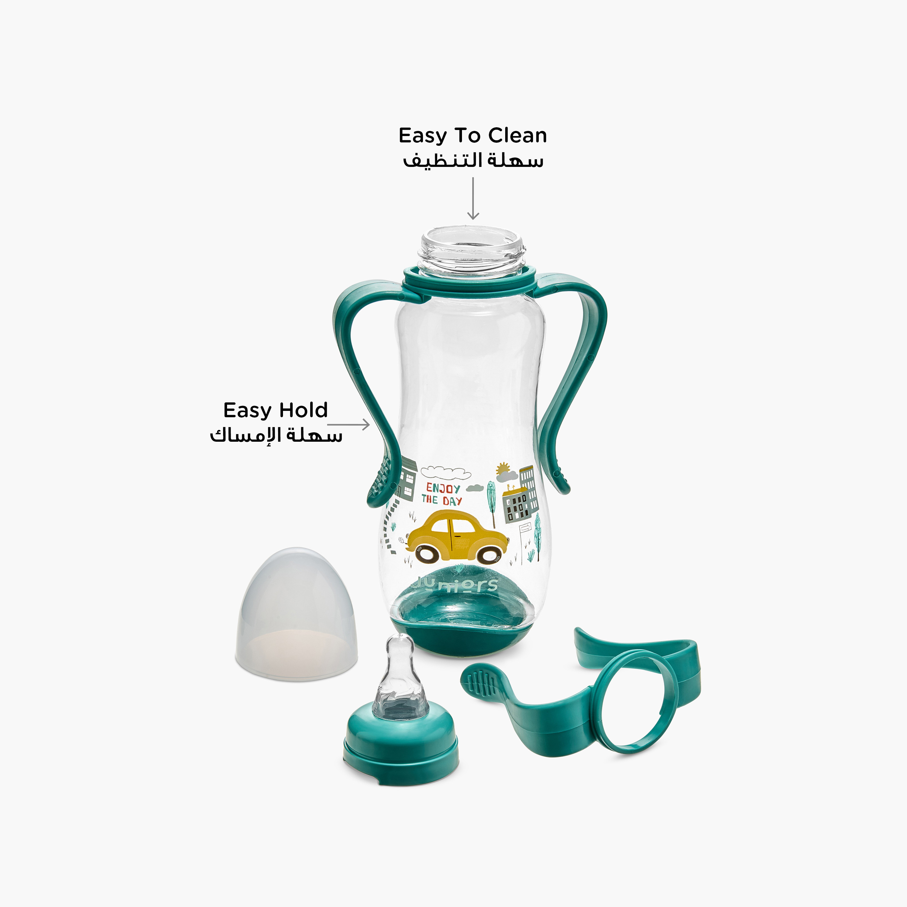 Juniors Printed Feeding Bottle with Handle - 250 ml-baby-feeding-feedingbottles-bottlesandteats-image-5