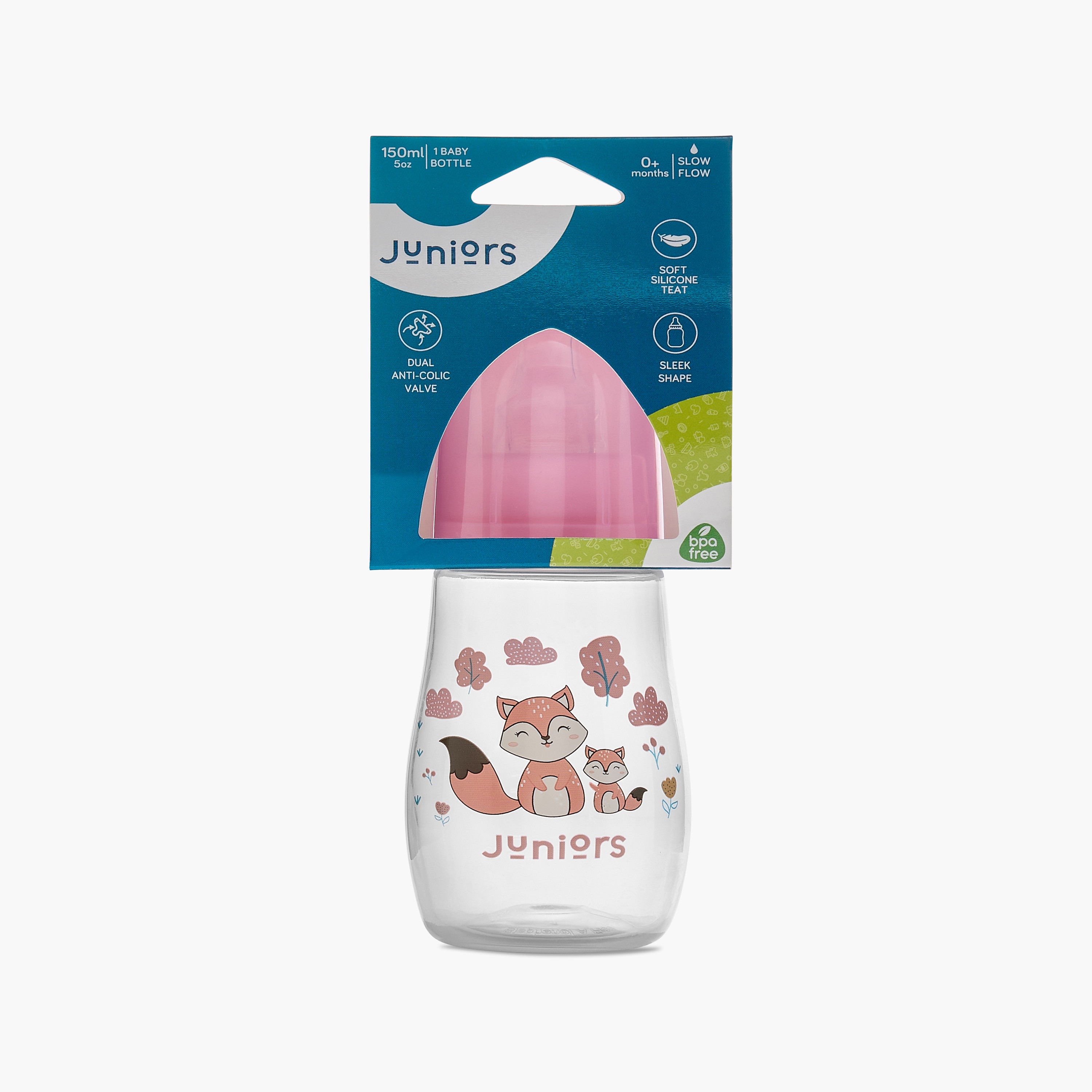 Juniors Dual Anti-Colic Valve Feeding Bottle with Cap - 150 ml-baby-feeding-feedingbottles-bottlesandteats-image-9