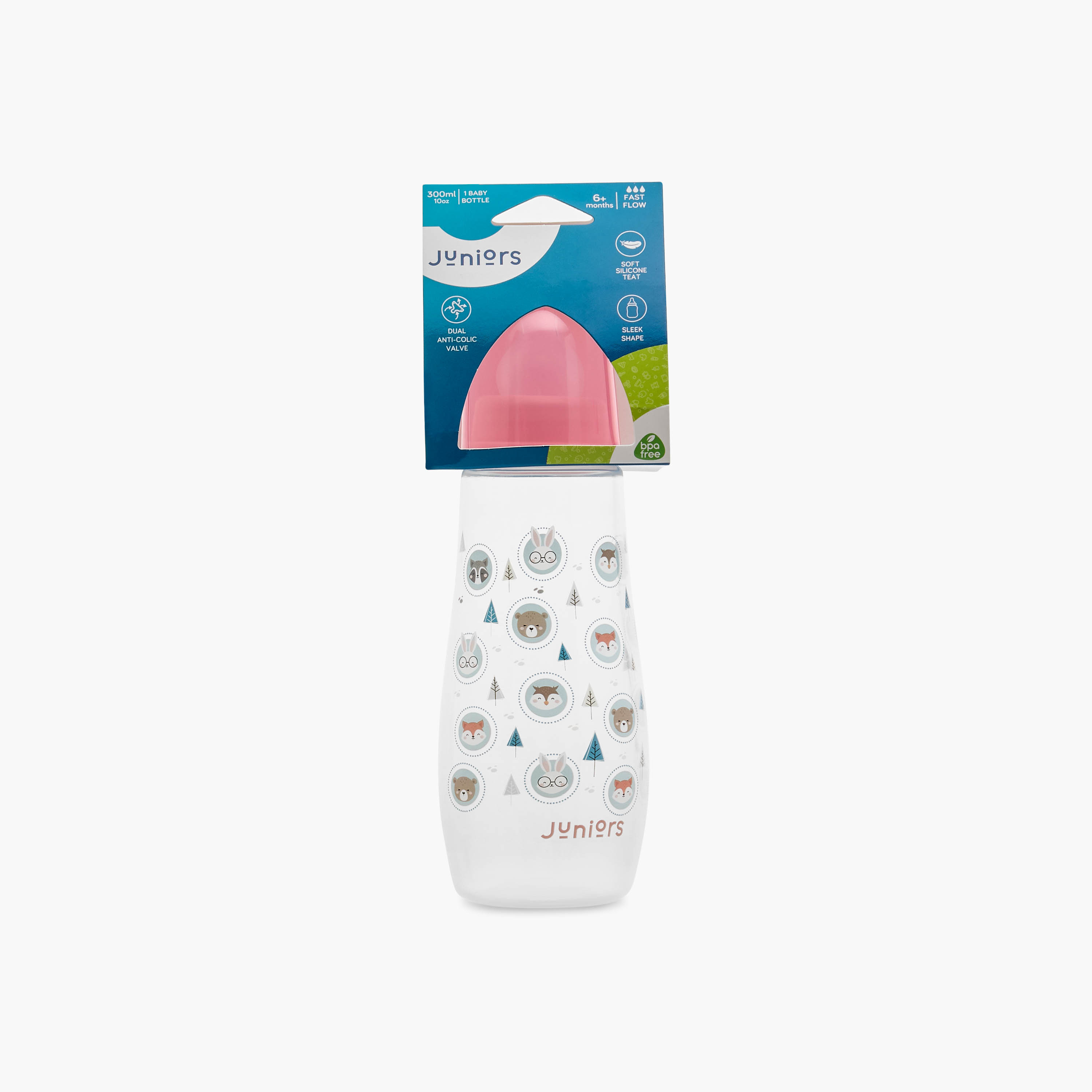 قارورة رضاعة مضادة للمغص من جونيورز - 300 مل - 6 أشهر فأكثر-baby-feeding-feedingbottles-bottlesandteats-image-12