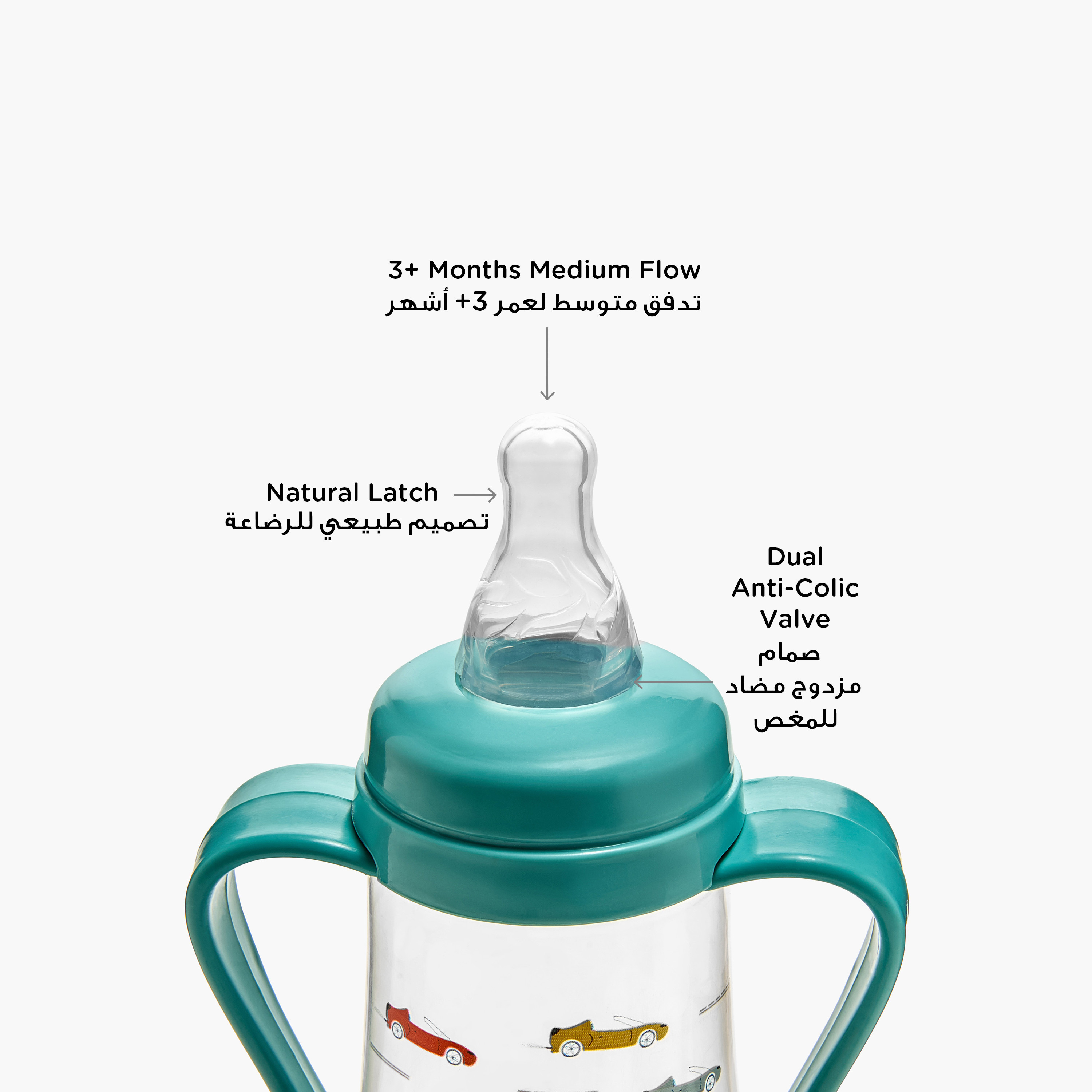 Juniors Anti-Colic Feeding Bottle with Handle - 300 ml-baby-feeding-feedingbottles-bottlesandteats-image-4