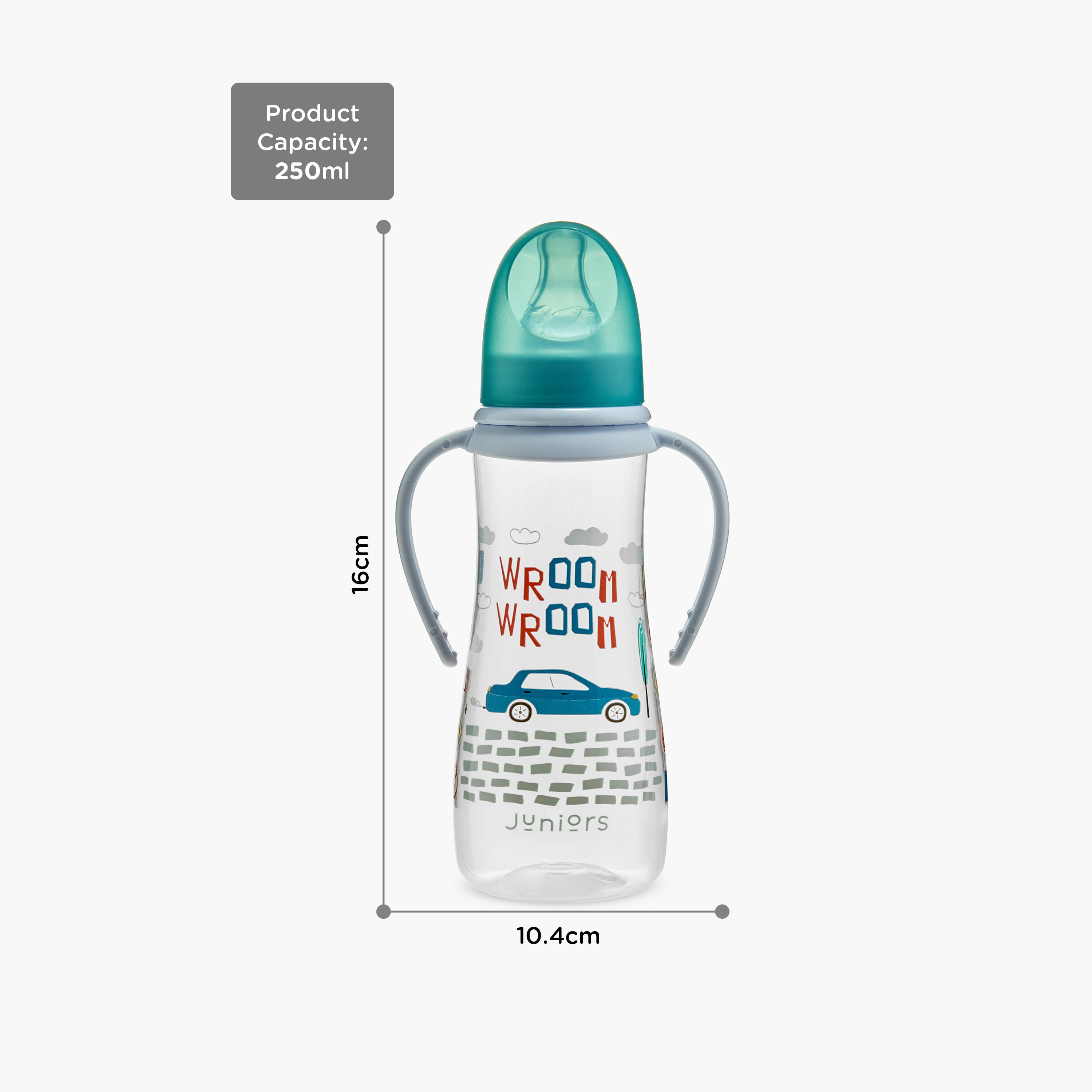 Juniors Graphic Print Anti-Colic Feeding Bottle with Handle and Lid - 250 ml-baby-feeding-feedingbottles-bottlesandteats-image-10