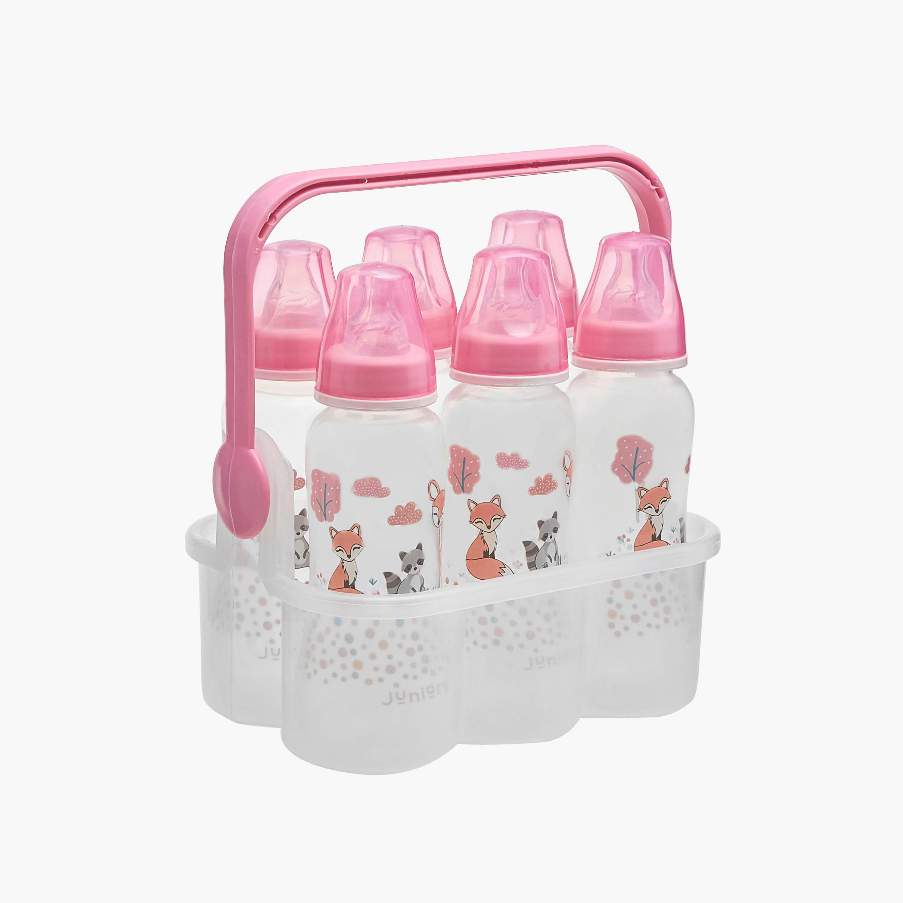 Juniors Anti-Colic Feeding Bottle Set with Caddy - Pack of 6 (0 months+)-baby-feeding-feedingbottles-bottlesandteats-image-1