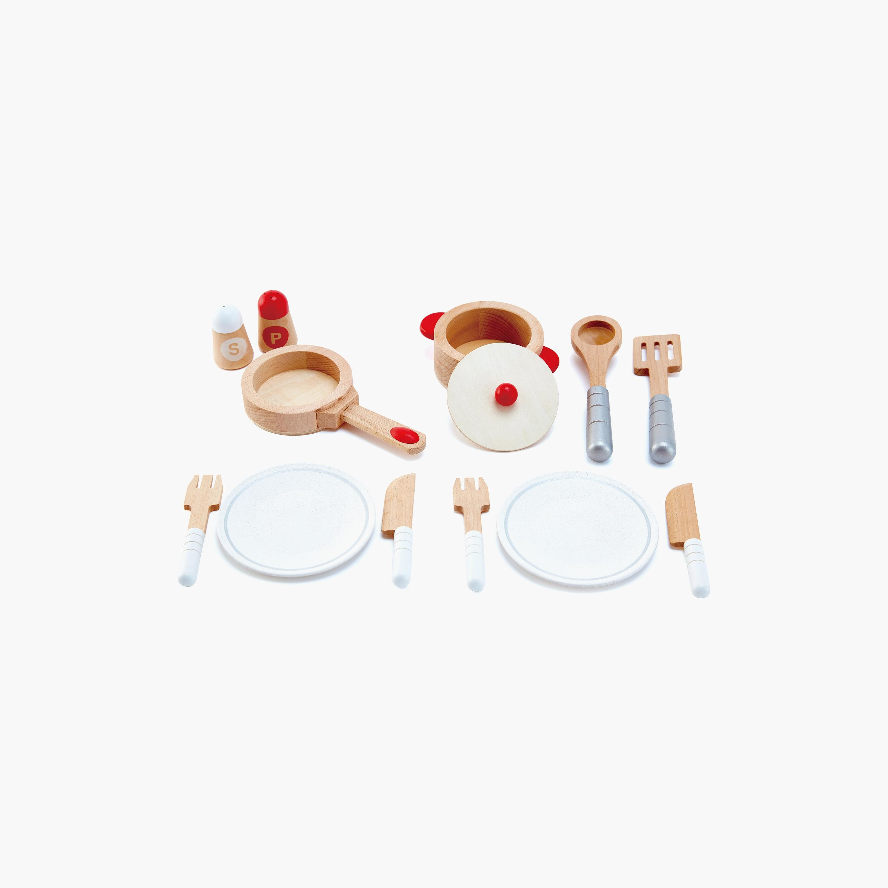 Hape 13-Piece Cook & Serve Kitchen and Food Set-toys-roleplay-playfoods-image-1