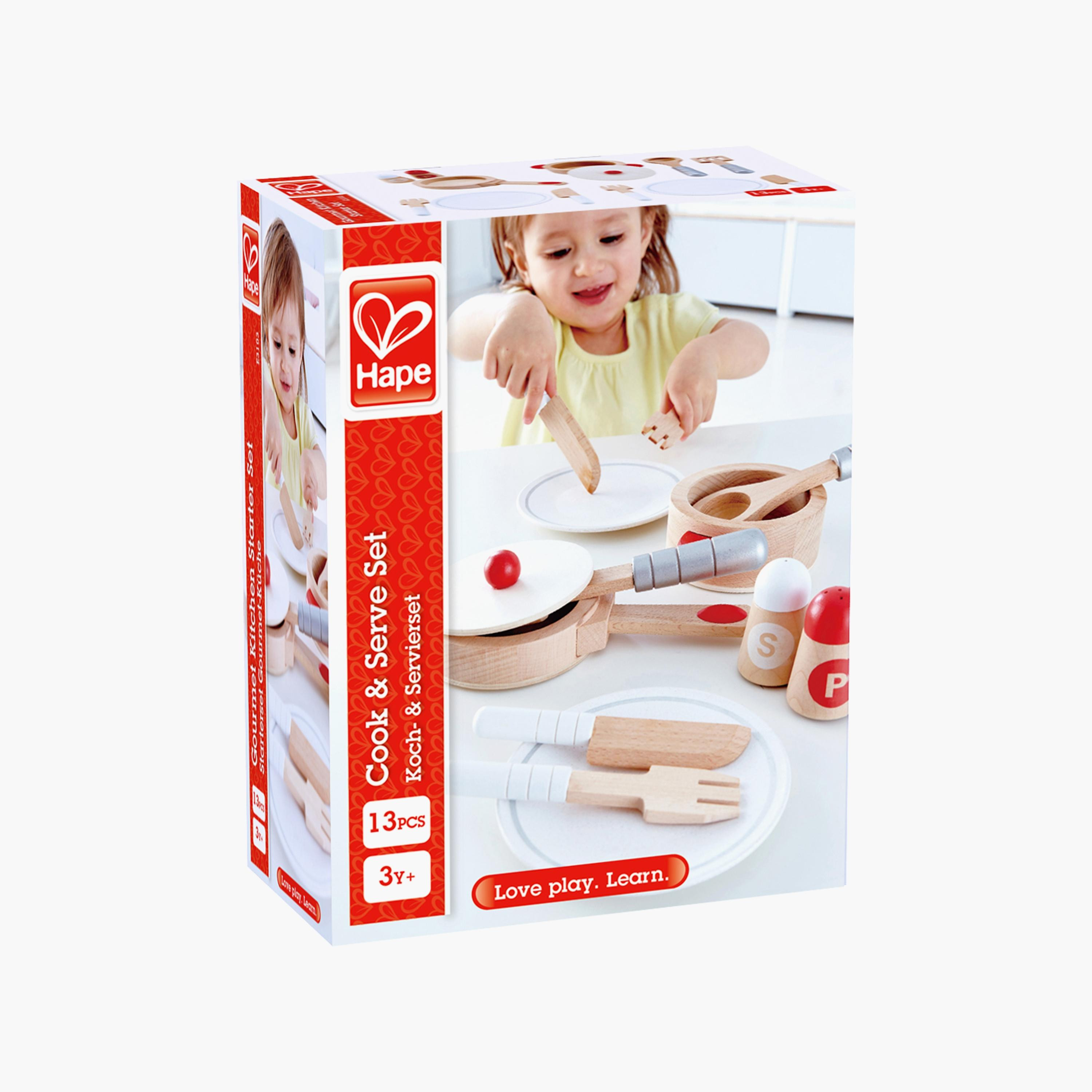 Hape 13-Piece Cook & Serve Kitchen and Food Set-toys-roleplay-playfoods-image-5