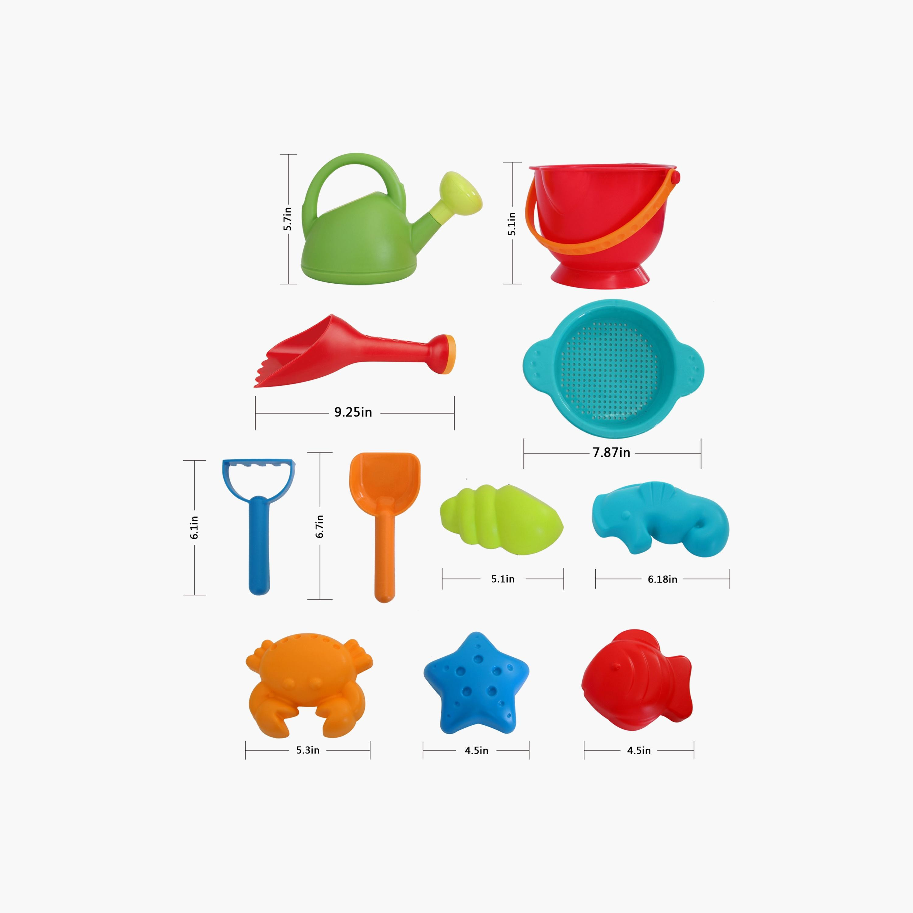 Hape 11-Piece Beach Sand Essential Pack with Mesh Bag-toys-outdoor-poolandbeach-beachtoys-image-3