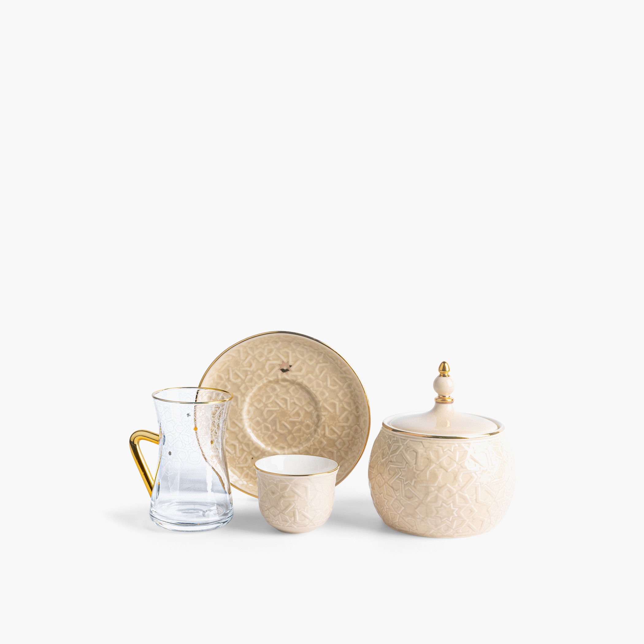 Otantik Crown Textured 19-Piece Porcelain Tea and Coffee Set-household-dining-teaandcoffee-teaandcoffeesets-image-3