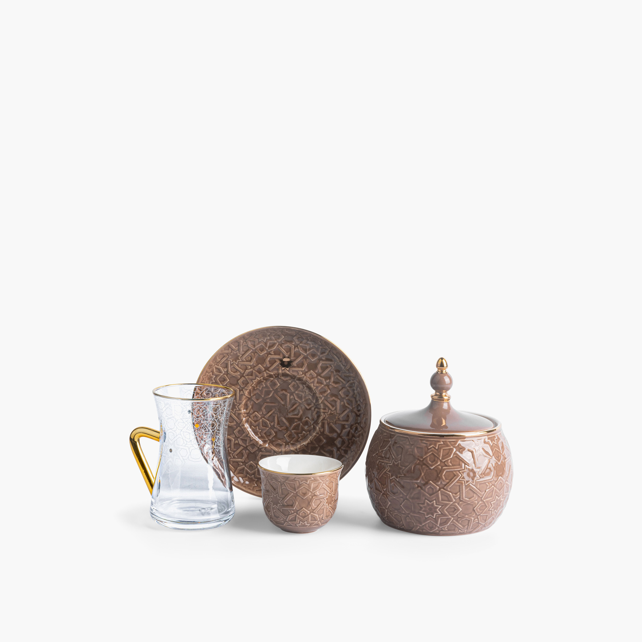 Otantik Crown Textured 19-Piece Porcelain Tea and Coffee Set-household-dining-teaandcoffee-teaandcoffeesets-image-3