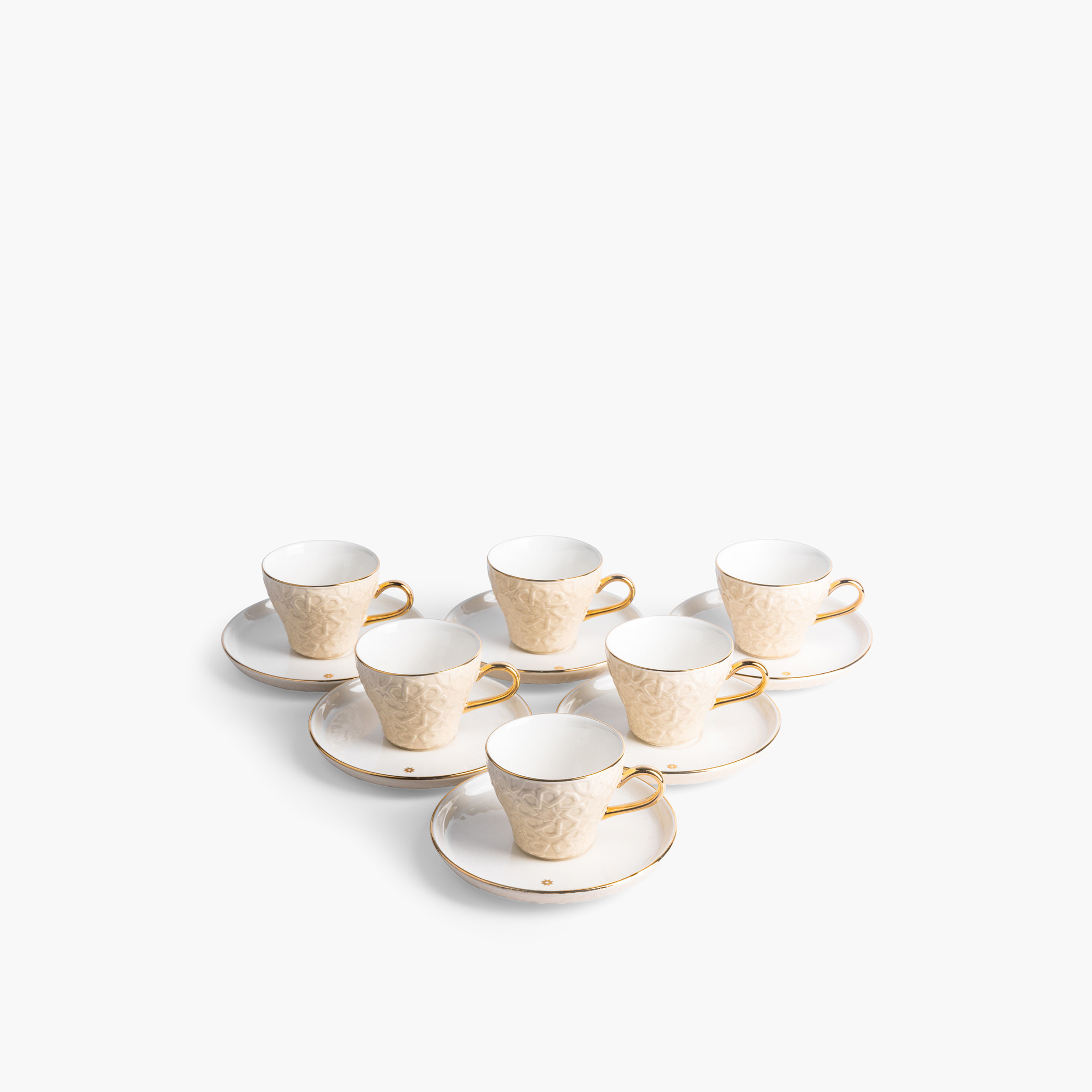 Otantik Crown 12-Piece Textured Turkish Coffee Cup and Saucer Set-household-dining-teaandcoffee-teaandcoffeesets-image-2