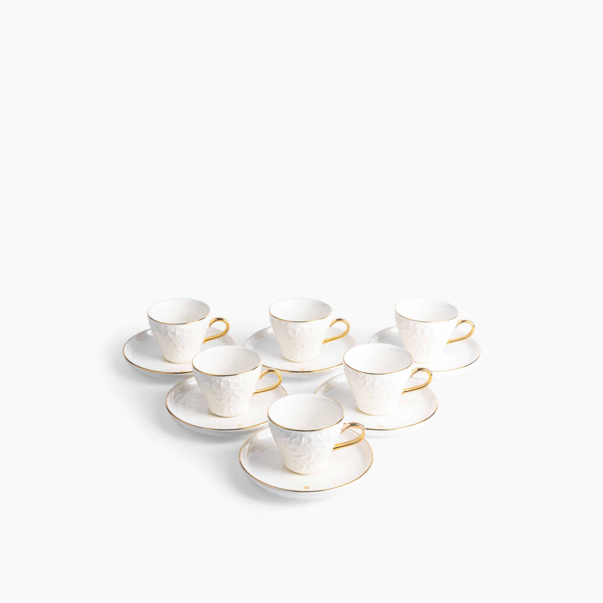 Otantik Crown 12-Piece Textured Turkish Coffee Cup and Saucer Set-household-dining-teaandcoffee-teaandcoffeesets-image-2