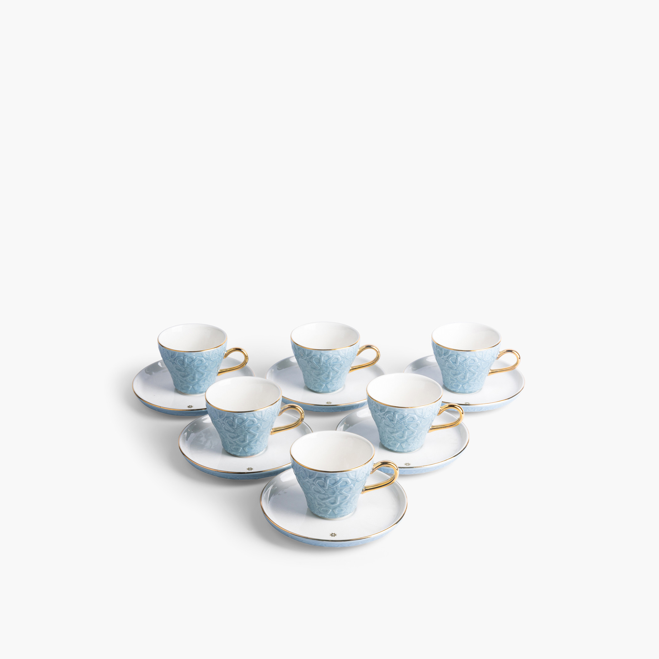 Otantik Crown 12-Piece Textured Turkish Coffee Cup and Saucer Set-household-dining-teaandcoffee-teaandcoffeesets-image-2