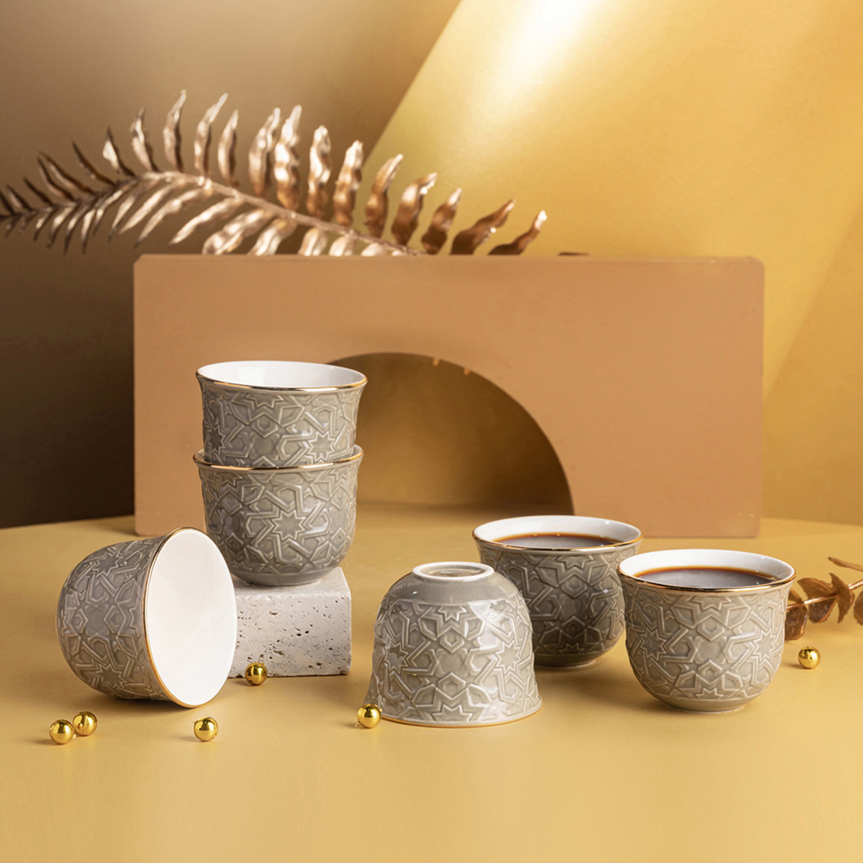 Otantik Crown 6-Piece Porcelain Kahwa Cup Set-household-dining-teaandcoffee-teaandcoffeesets-image-1