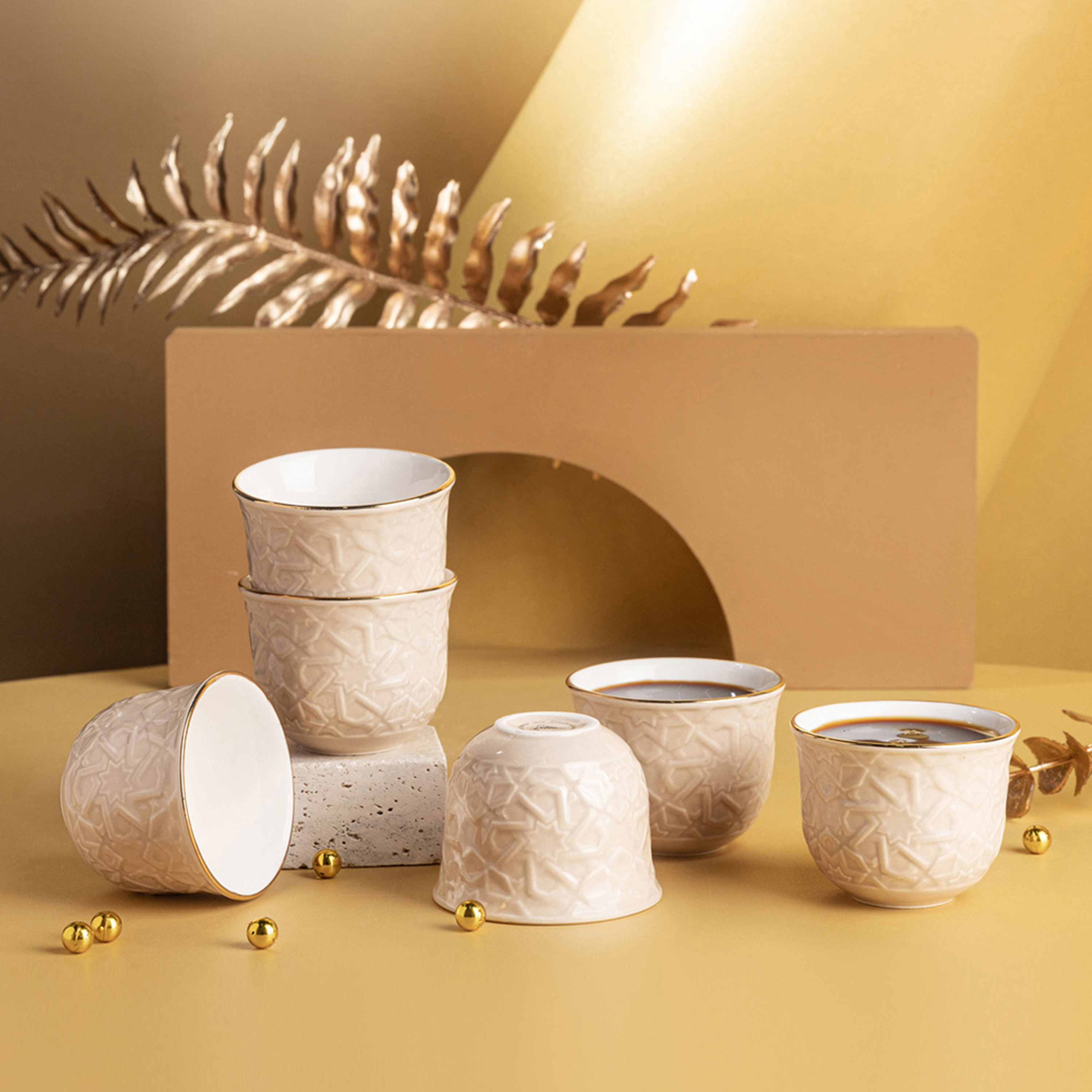 Otantik Crown 6-Piece Porcelain Kahwa Cup Set-household-dining-teaandcoffee-teaandcoffeesets-image-1