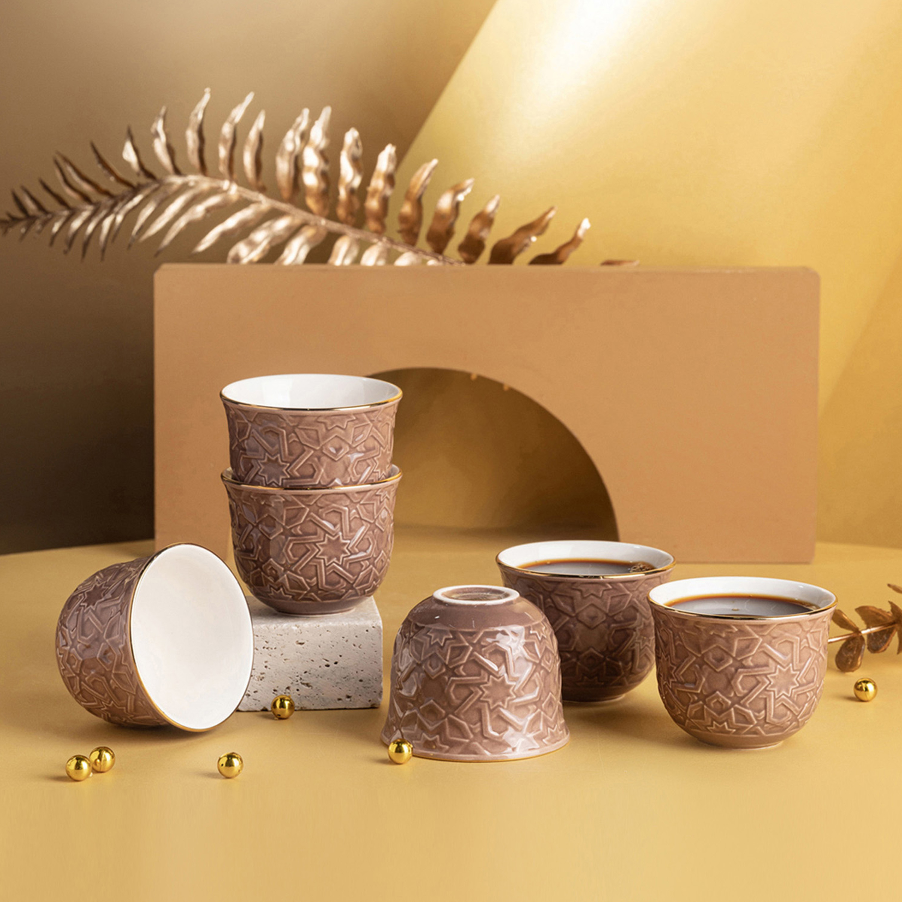 Otantik Crown 6-Piece Porcelain Kahwa Cup Set-household-dining-teaandcoffee-teaandcoffeesets-image-1