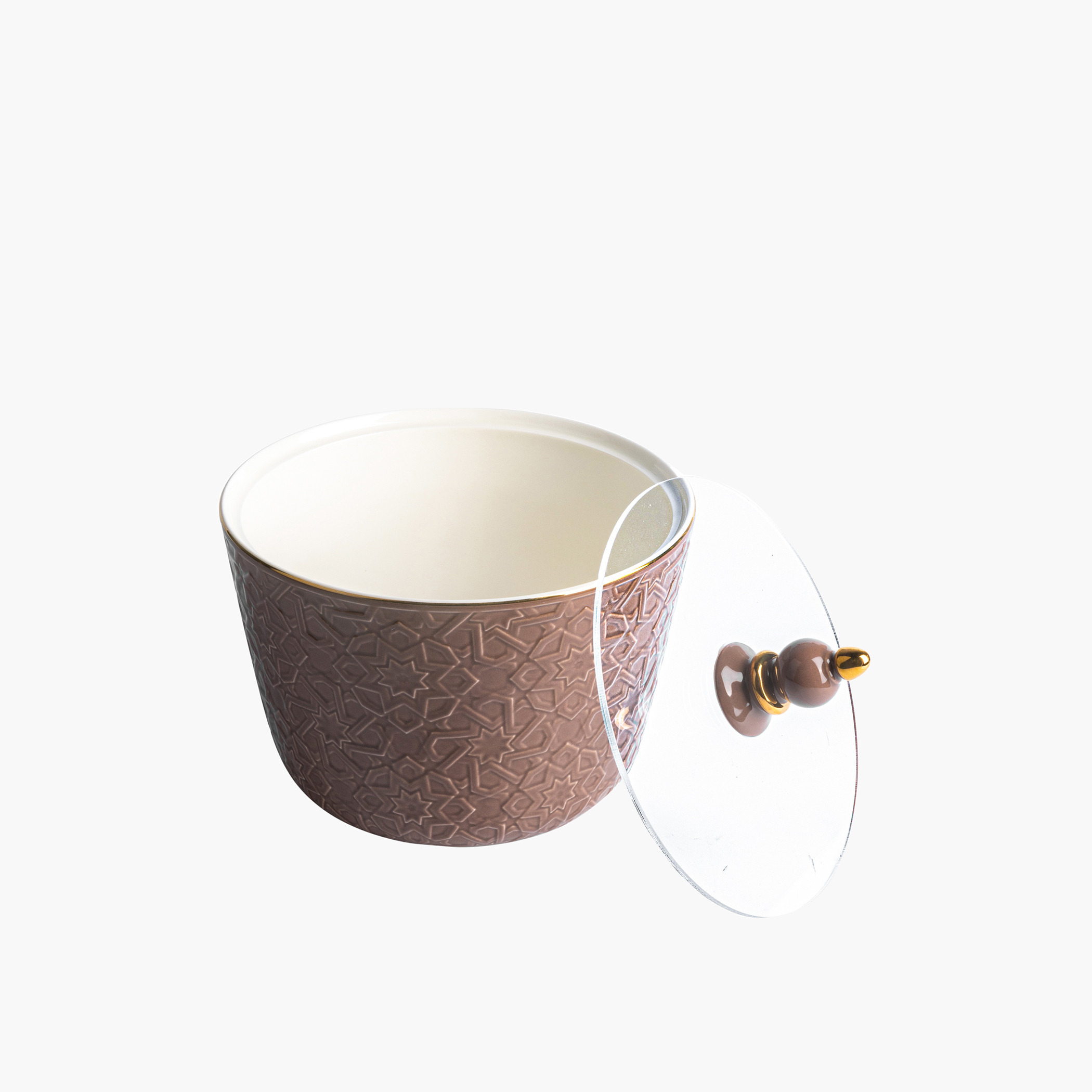 Otantik Crown Textured Porcelain Date Bowl with Lid-household-dining-dinnerware-bowls-image-3