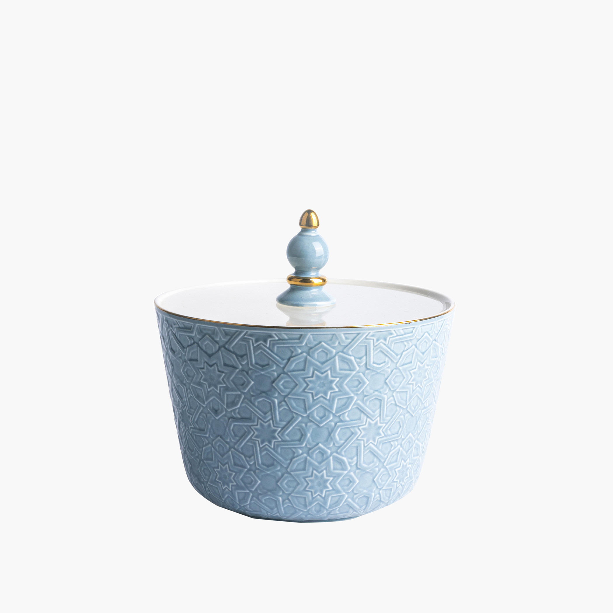 Otantik Crown Textured Porcelain Date Bowl with Lid-household-dining-dinnerware-bowls-image-2