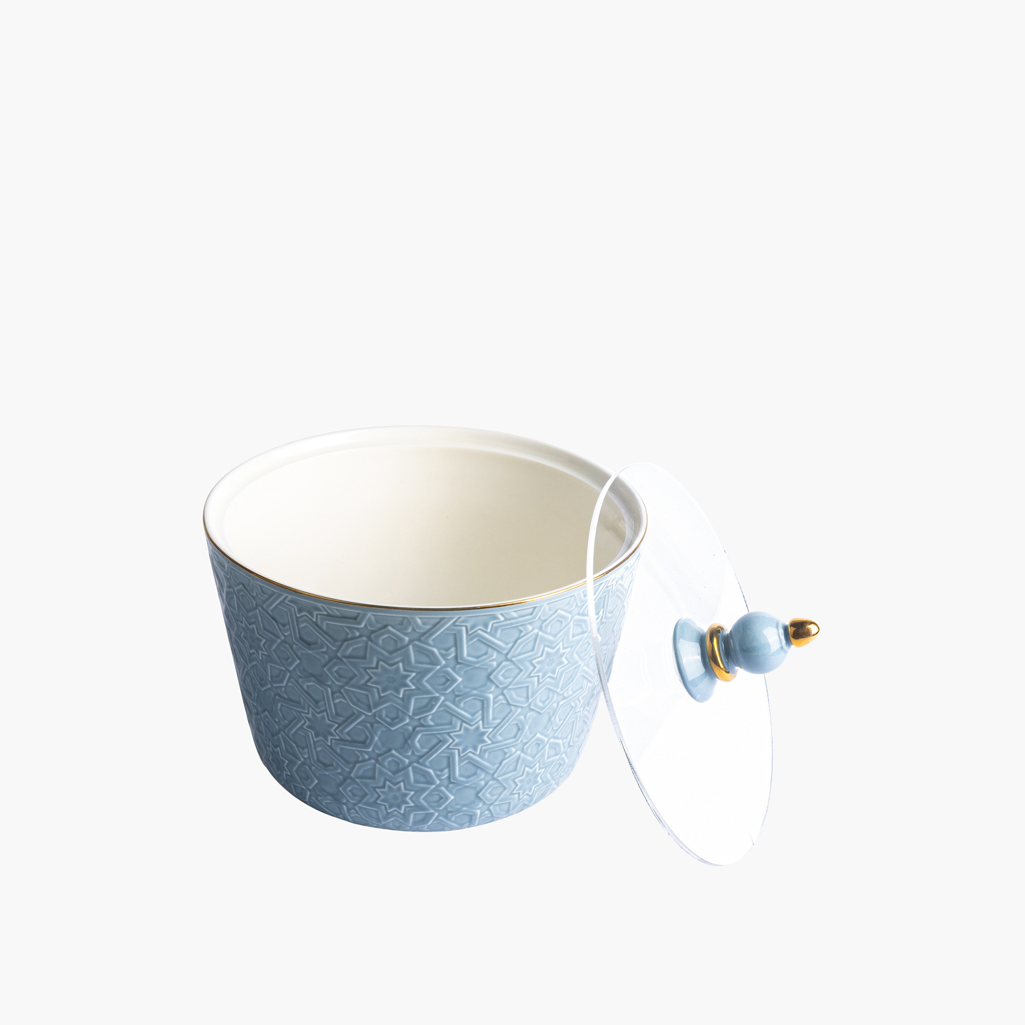 Otantik Crown Textured Porcelain Date Bowl with Lid-household-dining-dinnerware-bowls-image-3