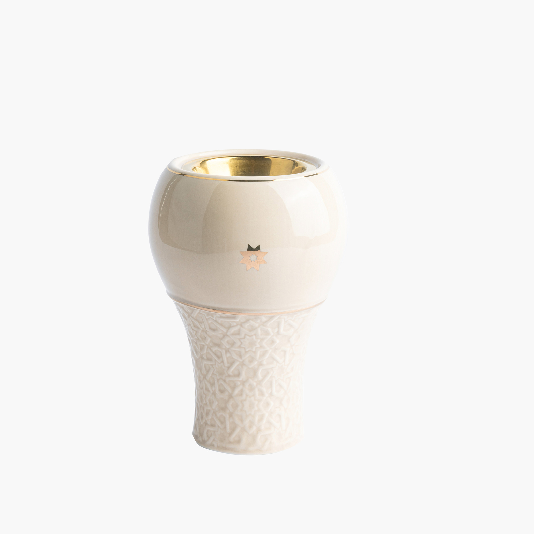 Otantik Crown Textured Porcelain Incense Burner - 11x11x17 cms-household-homefragrance-burners-image-2