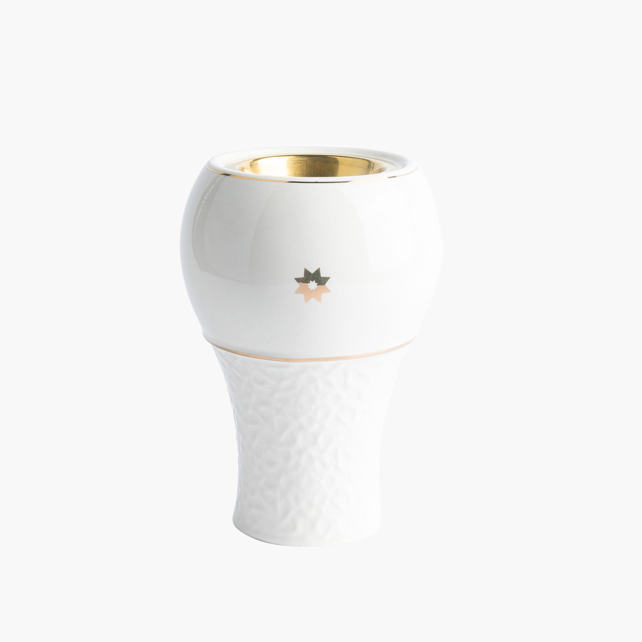 Otantik Crown Textured Porcelain Incense Burner - 11x11x17 cms-household-homefragrance-burners-image-2