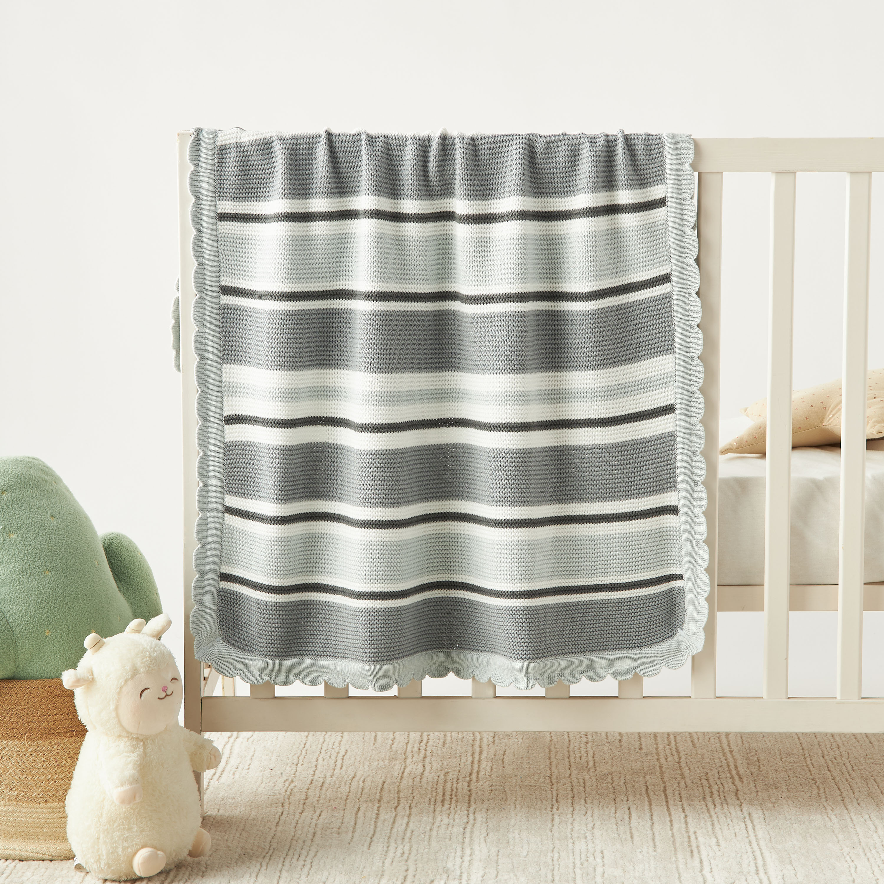 Juniors Striped Raschel Blanket - 70x90 cm-baby-nursery-blanketsandswaddles-blanketsandquilts-image-1