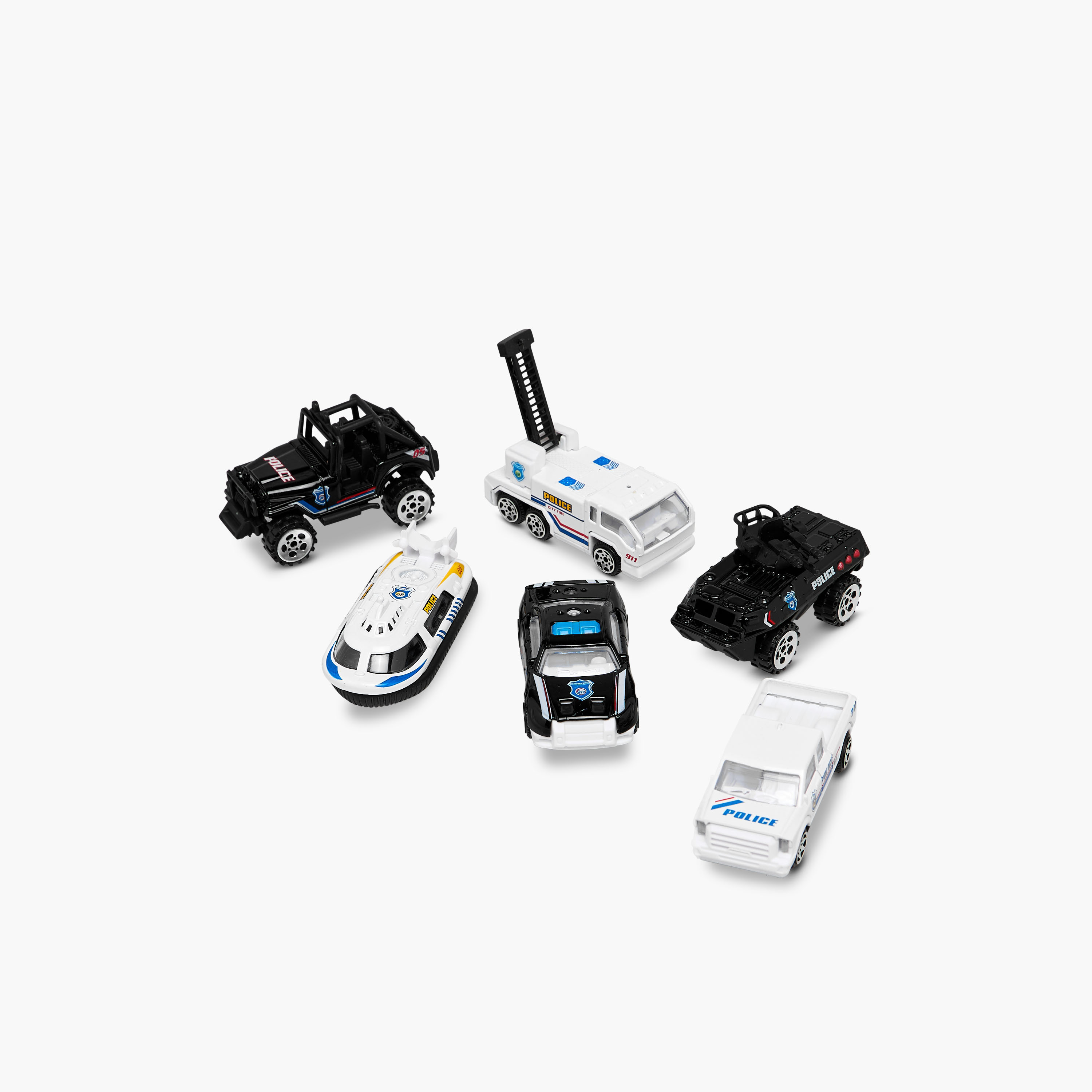 Gloo 6-Piece Die-Cast Police Car Toy Set-toys-playvehicles-vehicleplaysets-image-1