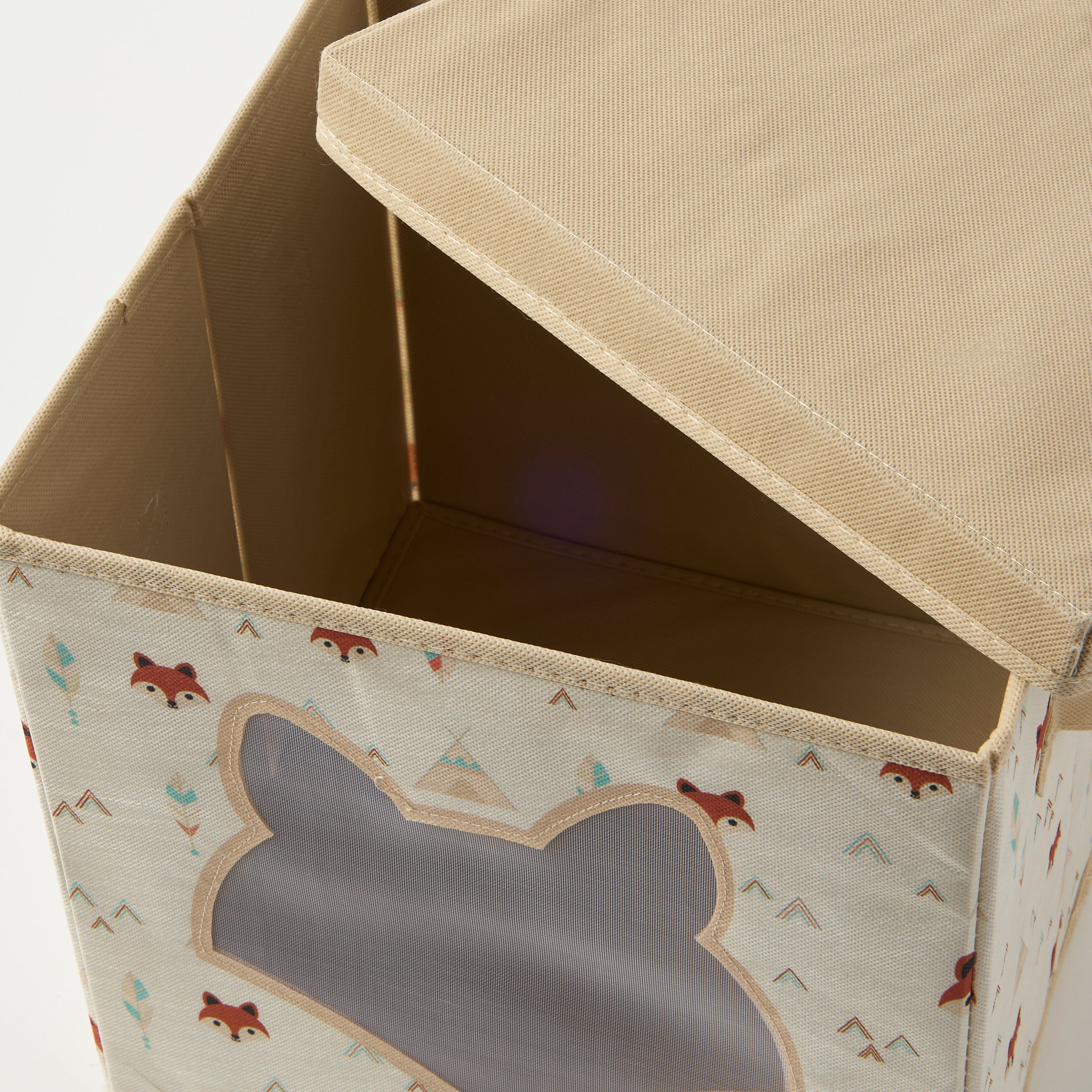 Juniors Printed Foldable Storage Box with Lid - 31x31x31 cm-baby-nursery-furniture-wardrobesandstorage-image-4