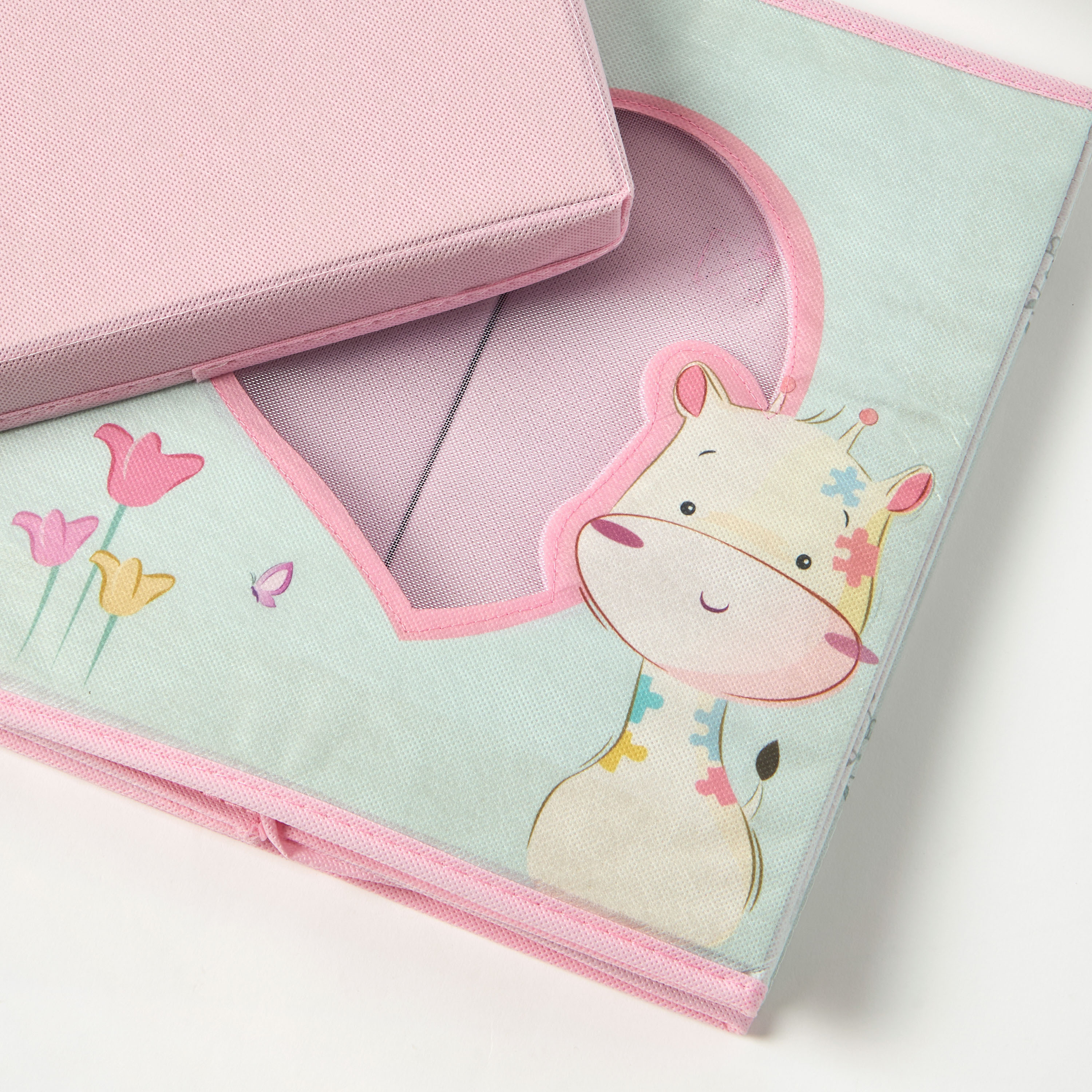 Juniors Printed Foldable Storage Box with Lid - 31x31x31 cm-baby-nursery-furniture-wardrobesandstorage-image-4