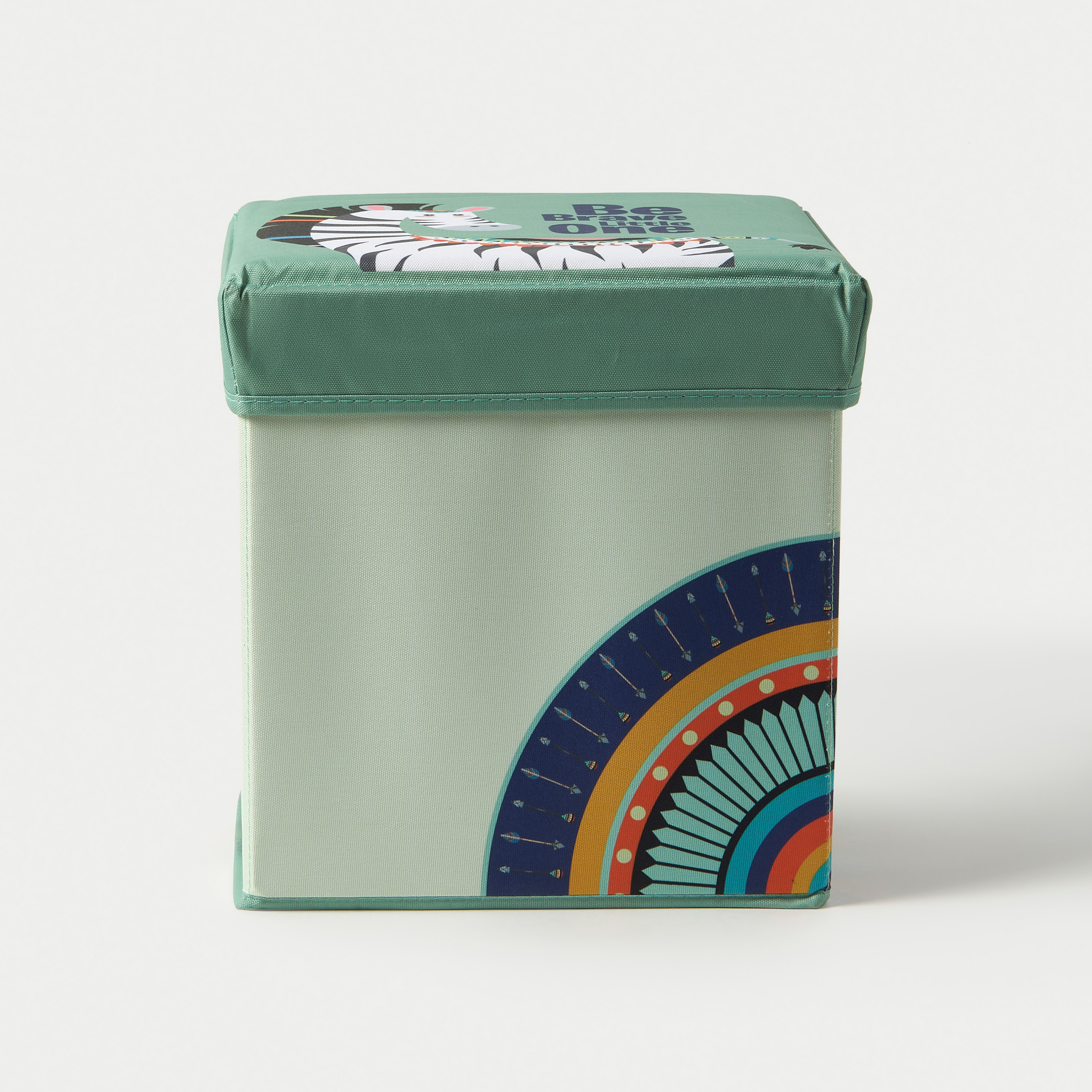 Juniors Zebra Print Foldable Ottoman Box with Storage-baby-nursery-furniture-wardrobesandstorage-image-1