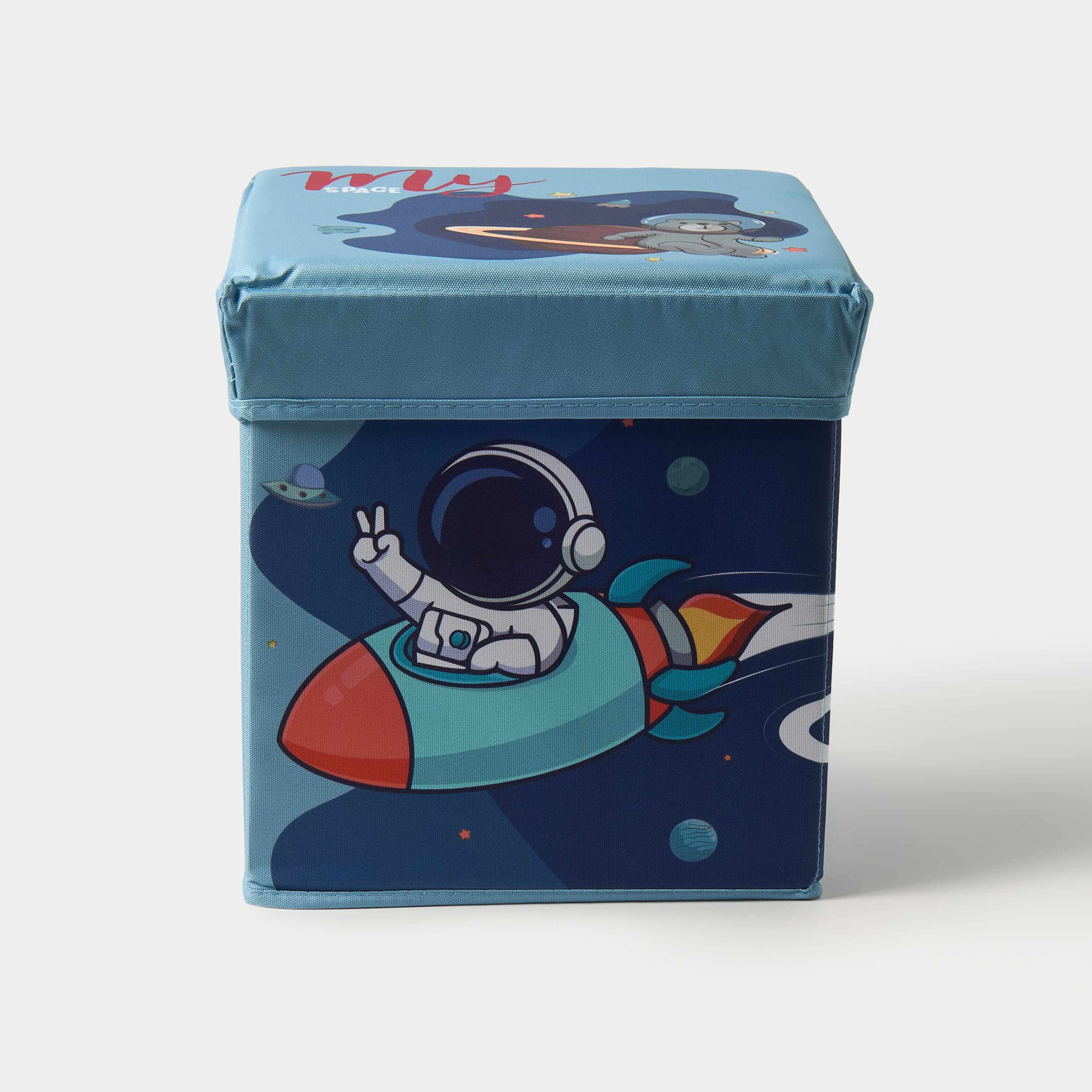 Juniors Zebra Print Foldable Ottoman Box with Storage-baby-nursery-furniture-wardrobesandstorage-image-1