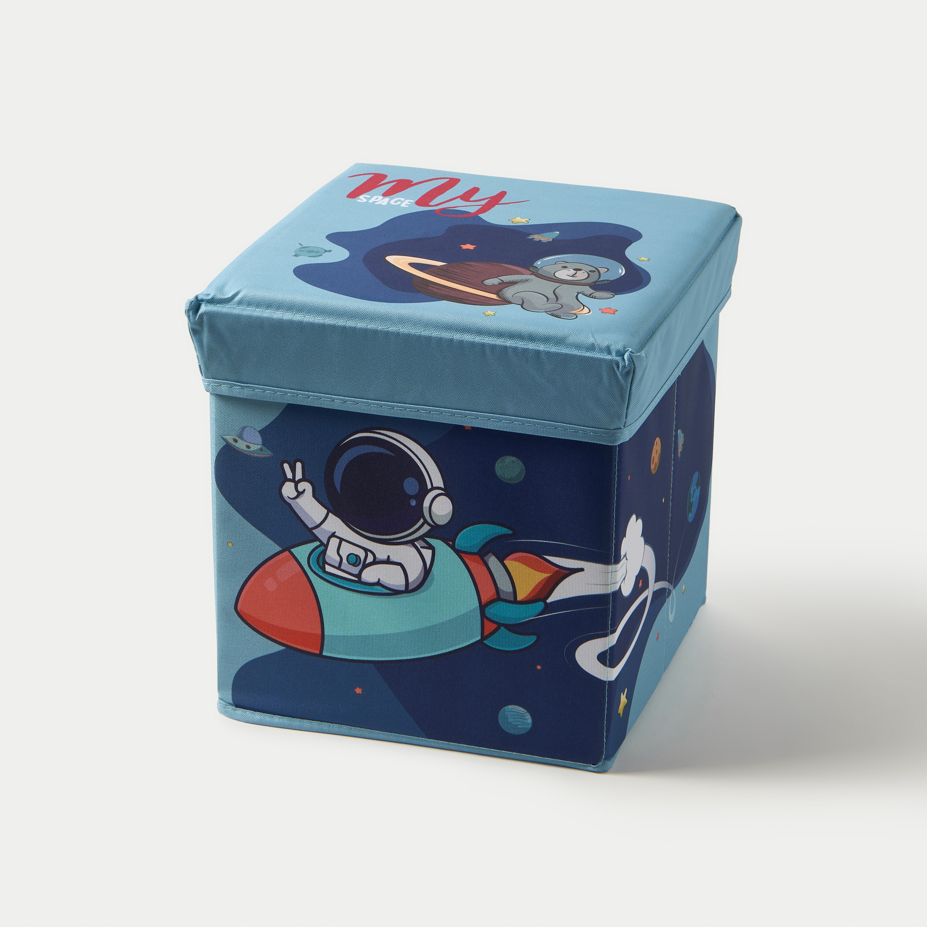 Juniors Zebra Print Foldable Ottoman Box with Storage-baby-nursery-furniture-wardrobesandstorage-image-2