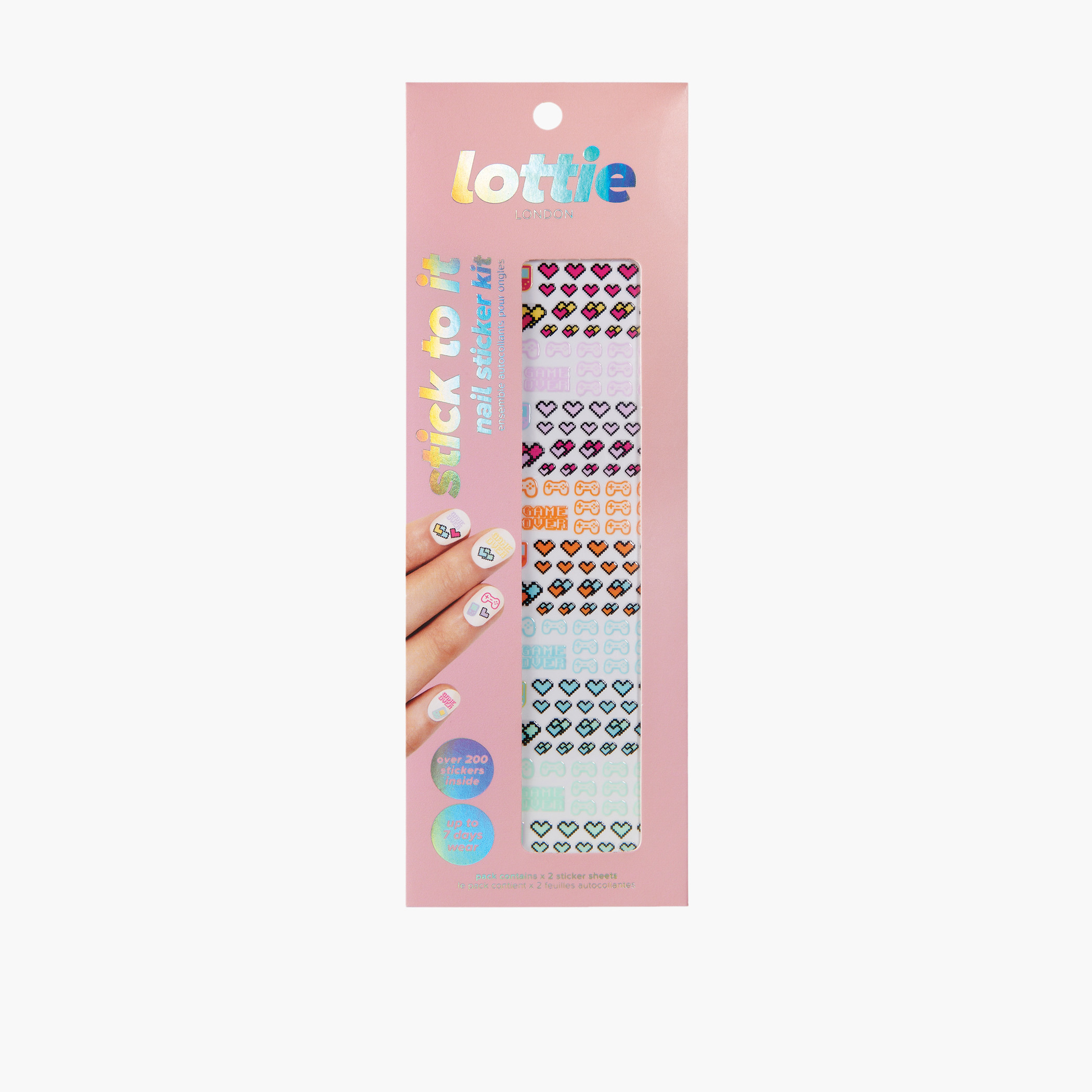 Lottie London Stick to It Gaming Nail Sticker Kit-beautyandpersonalcare-makeup-nails-nailtools-image-1