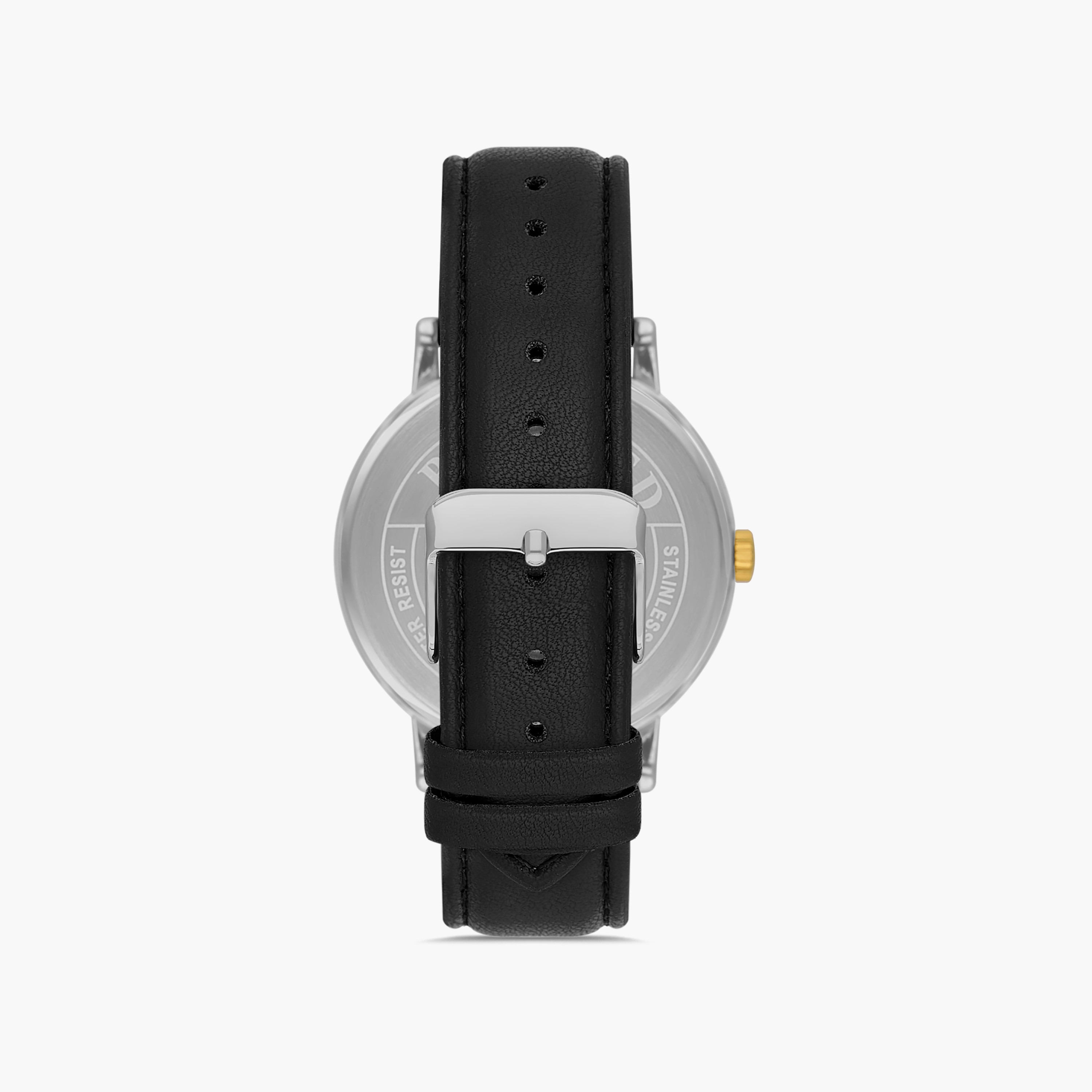 ساعة اوماكس للرجال بلون فضي وذهبي مع انالوج بسوار جلدي | 00PR0043N001-men-watchesandjewellery-watches-image-3
