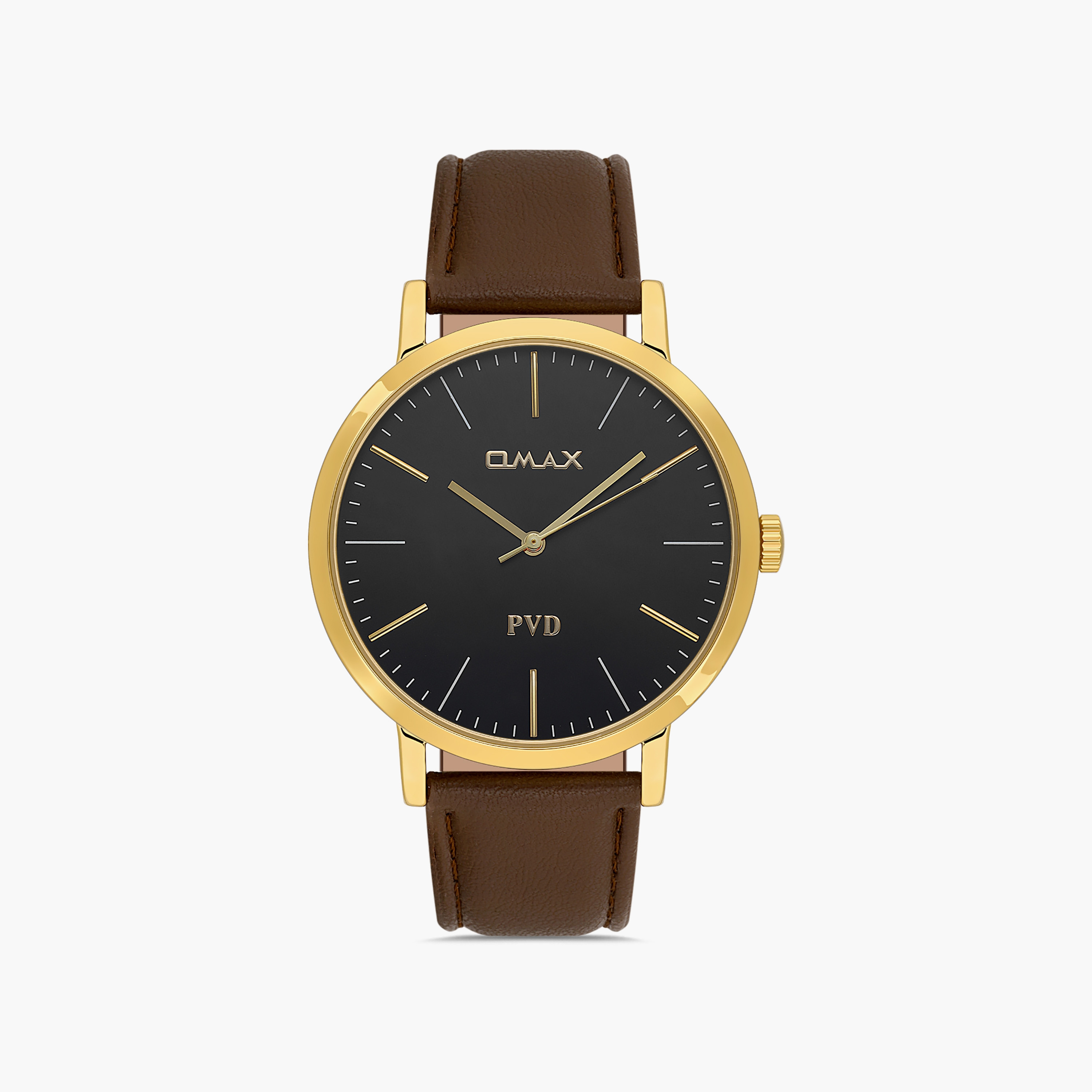 Omax Men's Gold Analog Leather Strap Watch | 00PR0043Q002-men-watchesandjewellery-watches-image-1