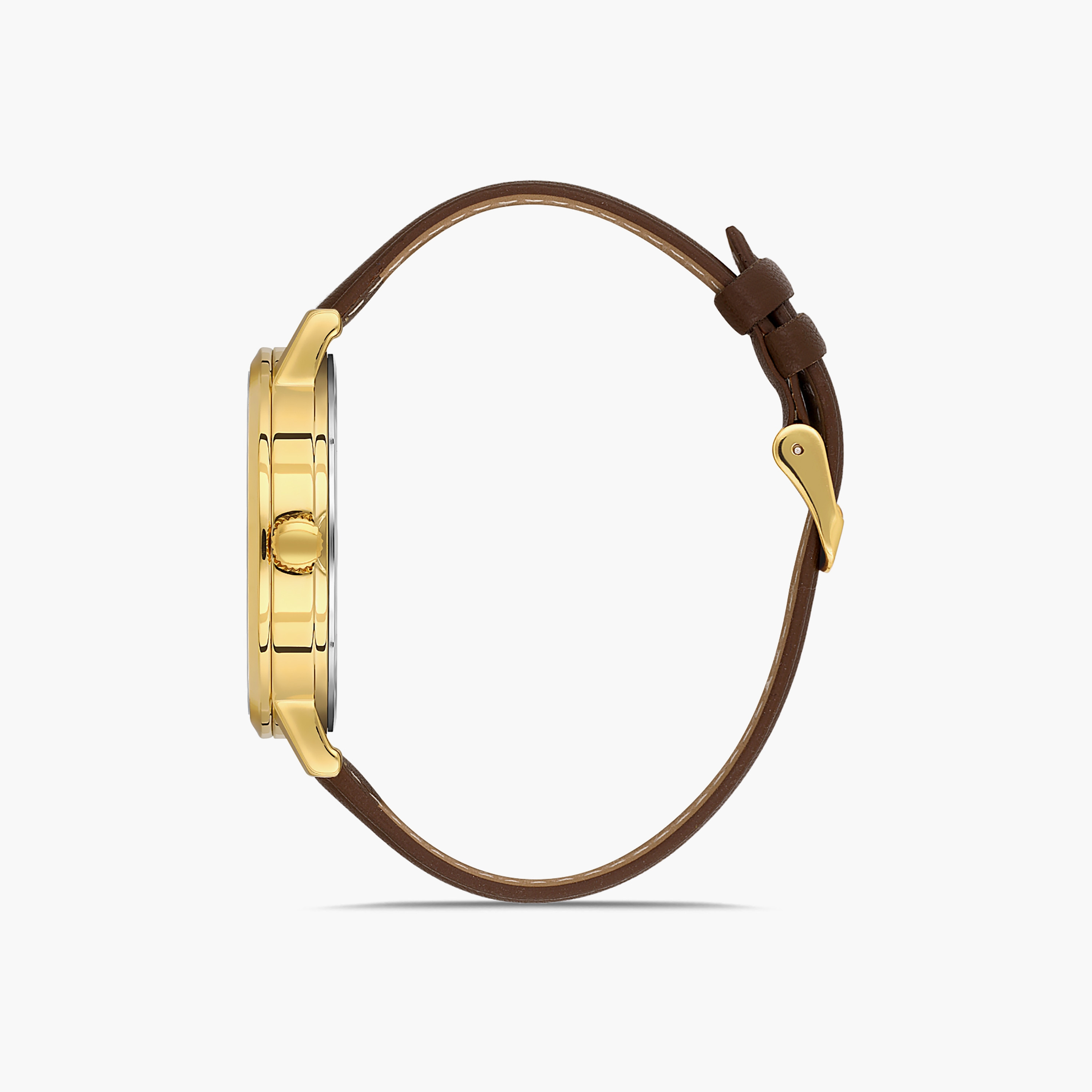 Omax Men's Gold Analog Leather Strap Watch | 00PR0043Q002-men-watchesandjewellery-watches-image-2