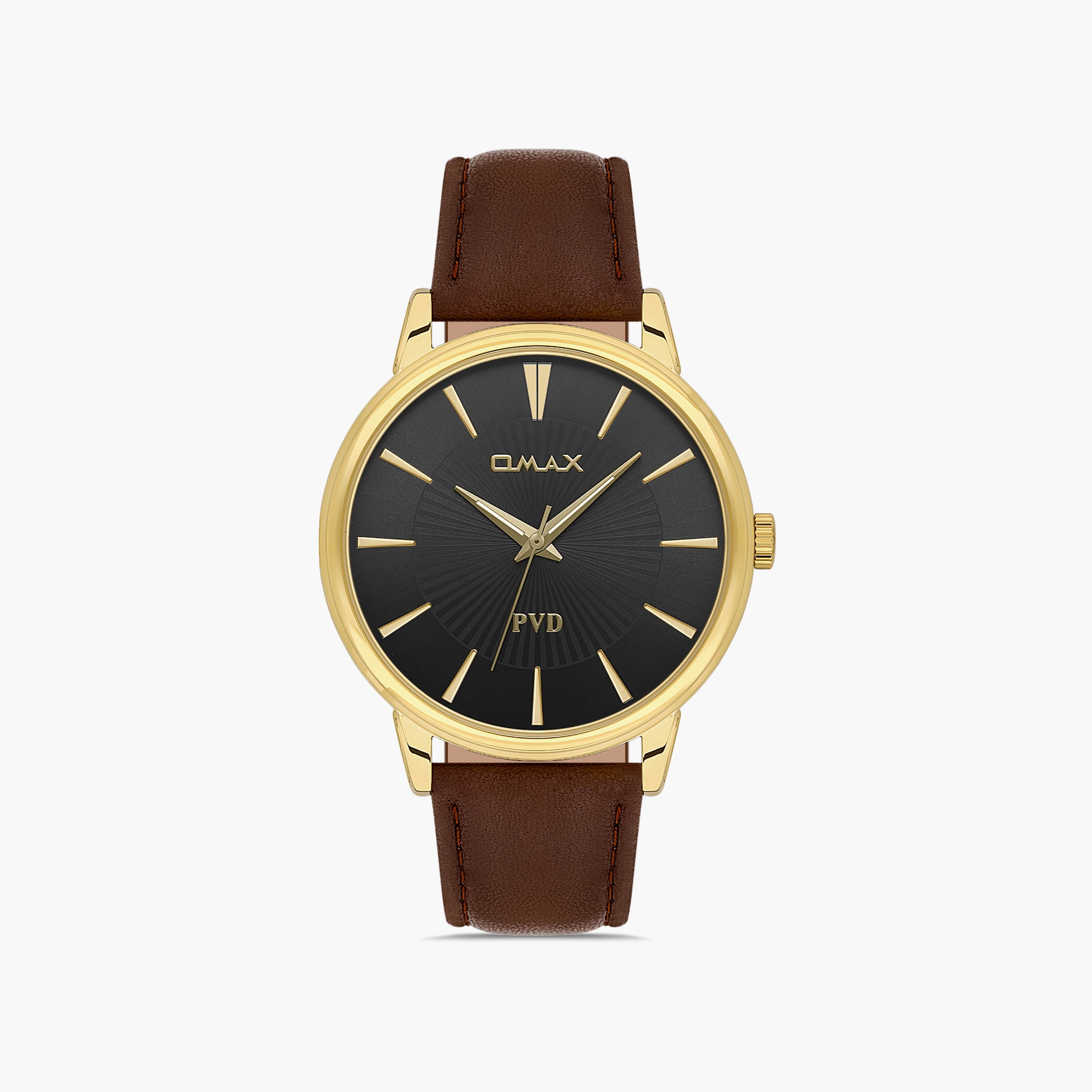 ساعة اوماكس للرجال بلون ذهبي مع انالوج بسوار جلدي | 00PR0045Q002-men-watchesandjewellery-watches-image-1