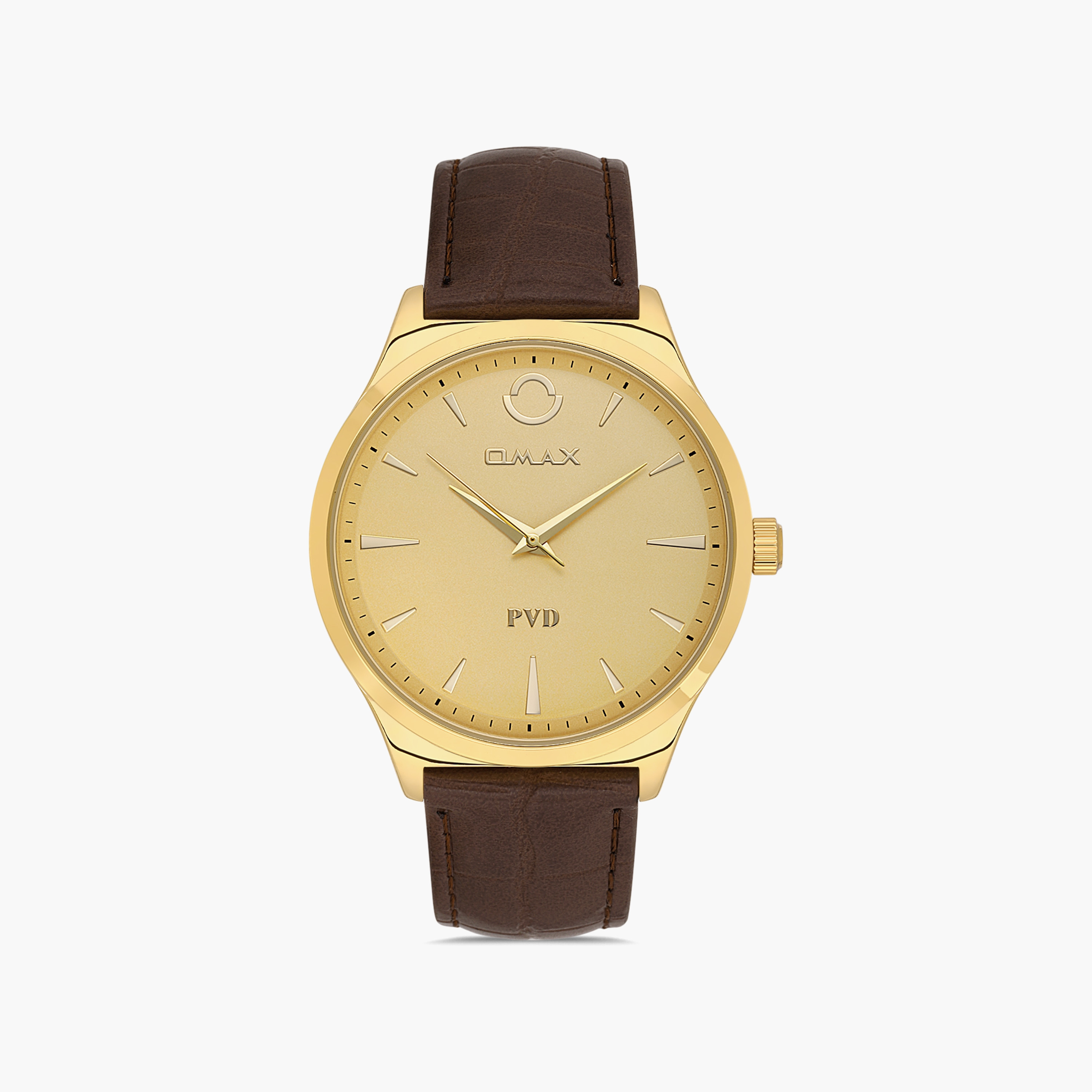 Omax Men's Gold Analog Leather Strap Watch | 00PR0047Q001-men-watchesandjewellery-watches-image-1
