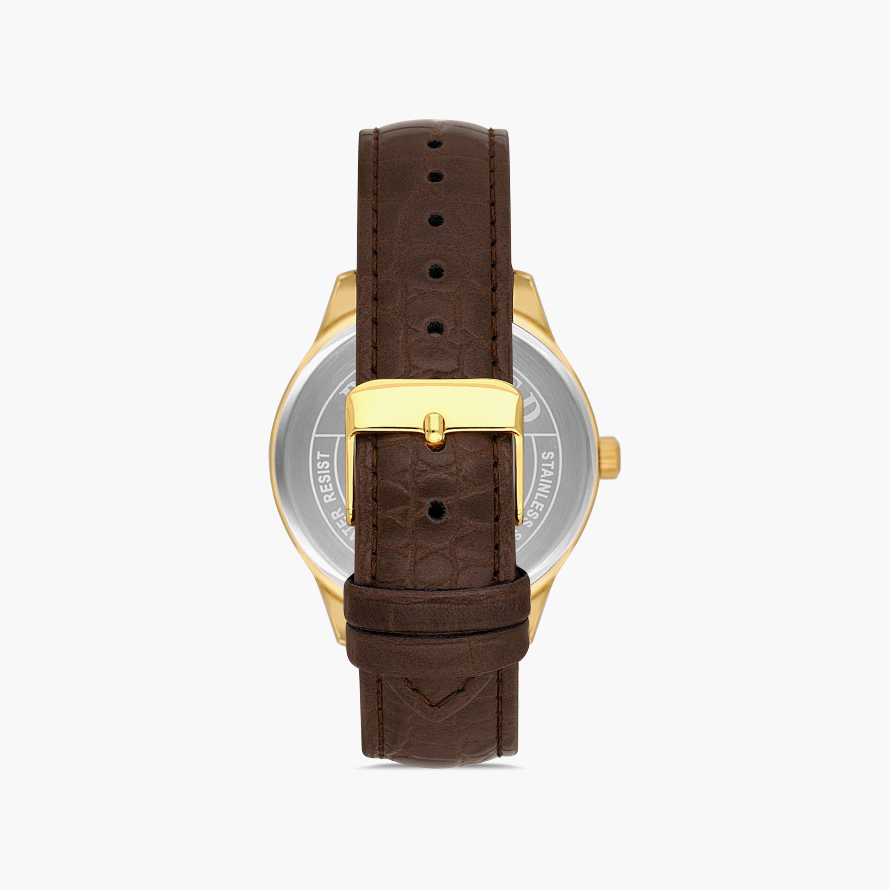Omax Men's Gold Analog Leather Strap Watch | 00PR0047Q001-men-watchesandjewellery-watches-image-3