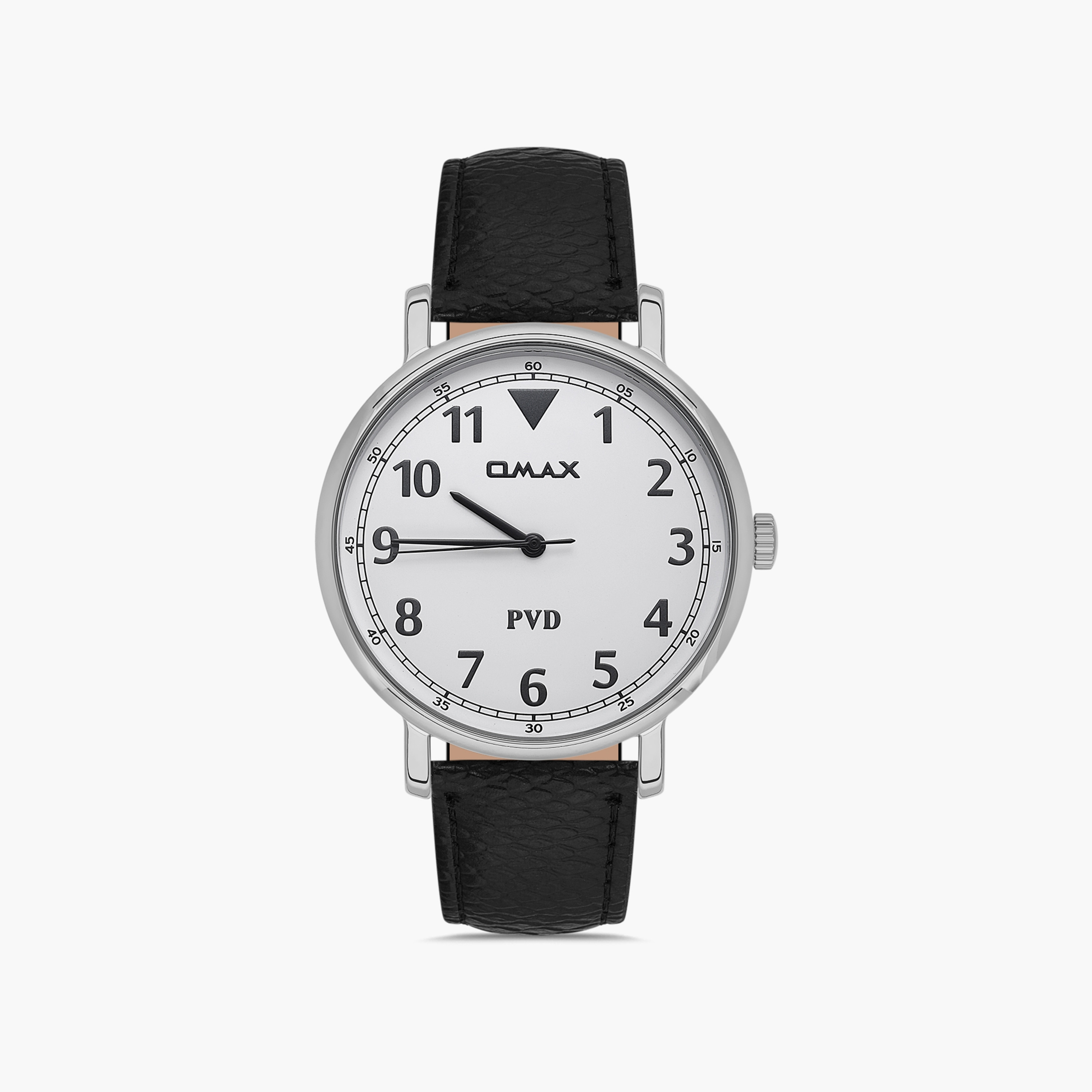 Omax Men's Silver Analog Leather Strap Watch | 00PR0049IB03 | 42 MM-men-watchesandjewellery-watches-image-1