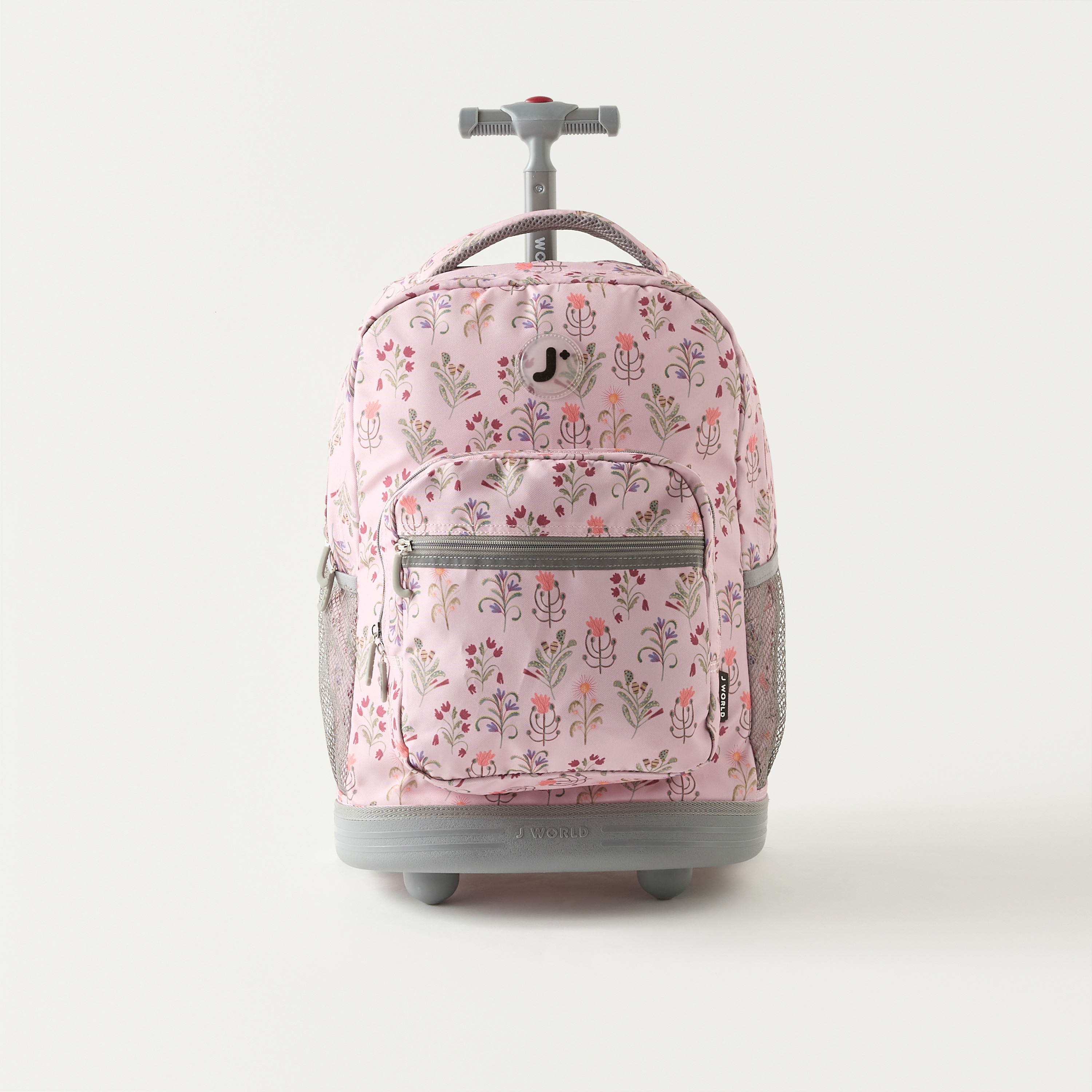 J World Floral Print 18-inch Trolley Backpack with Wheels - 21x32x46 cms-school-bagsandbackpacks-trolleybags-image-1