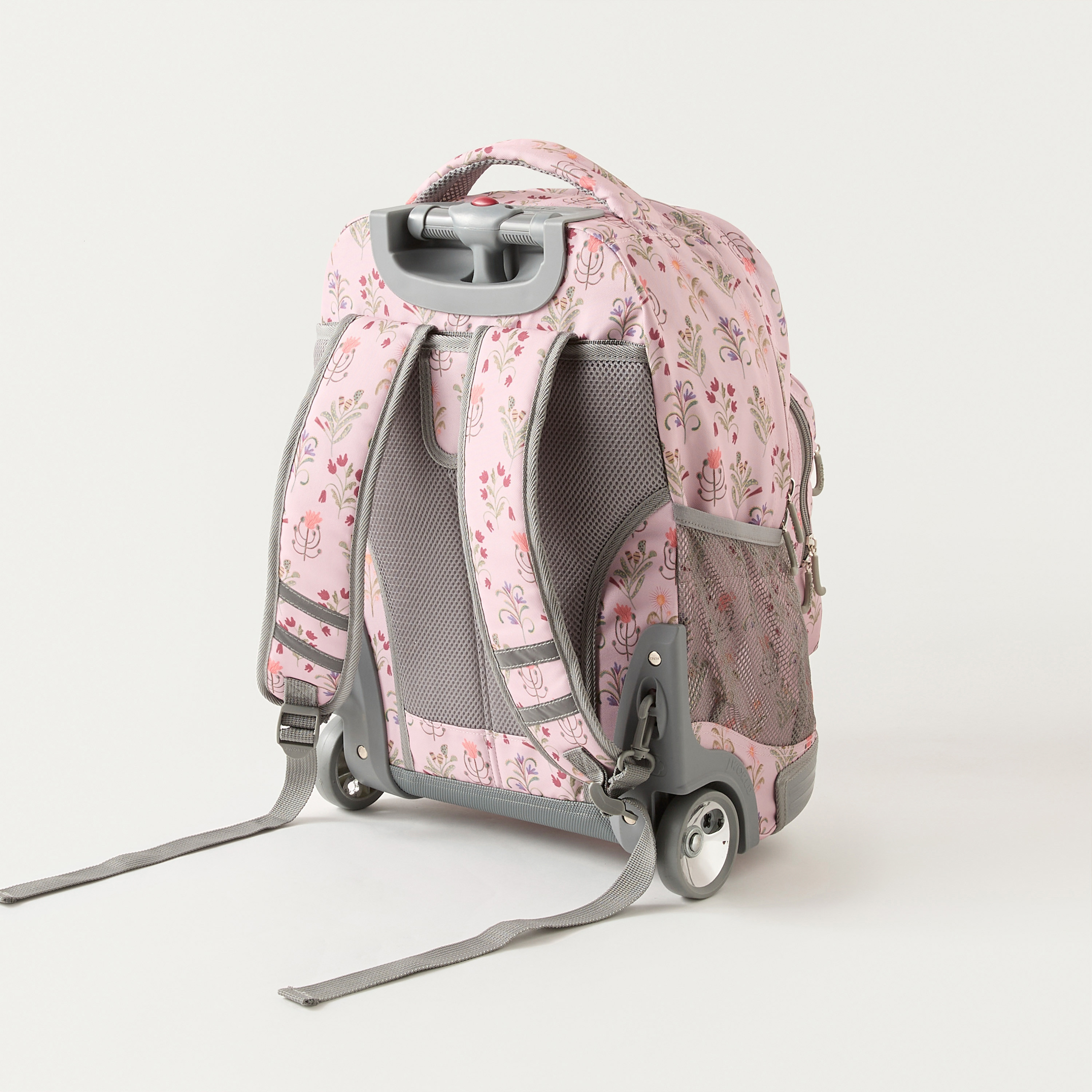 J World Floral Print 18-inch Trolley Backpack with Wheels - 21x32x46 cms-school-bagsandbackpacks-trolleybags-image-3